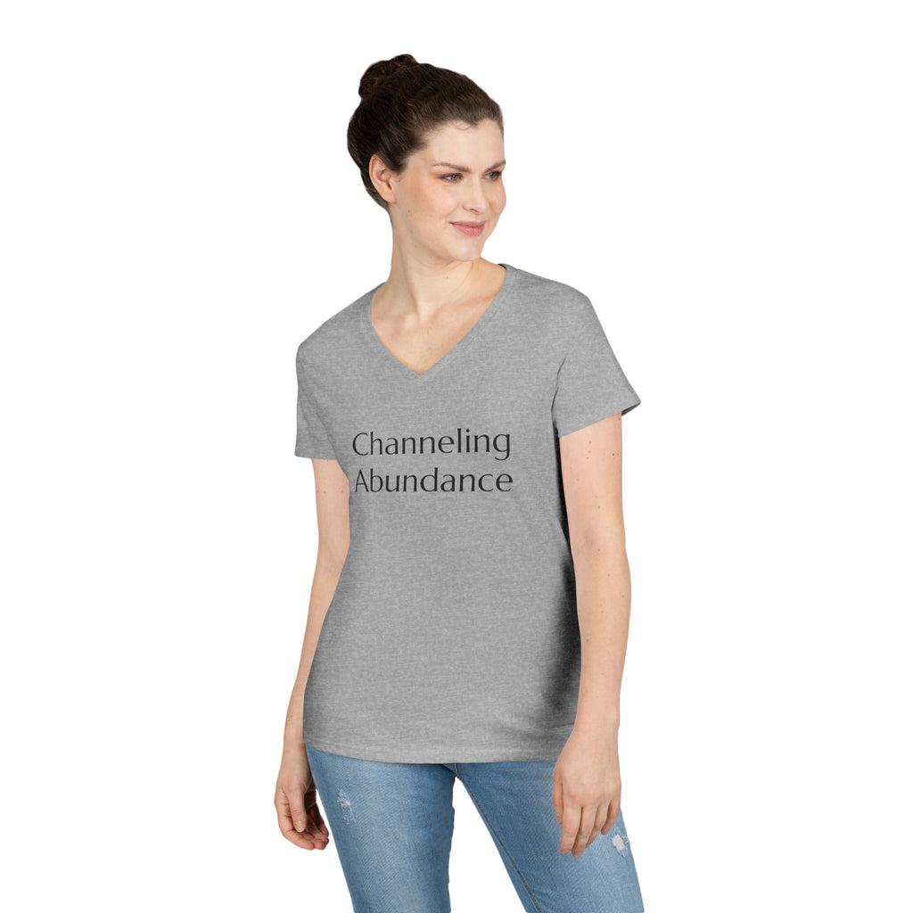 Channeling Abundance & #WearYourPower Empowering Ladies' V-Neck T-Shirt