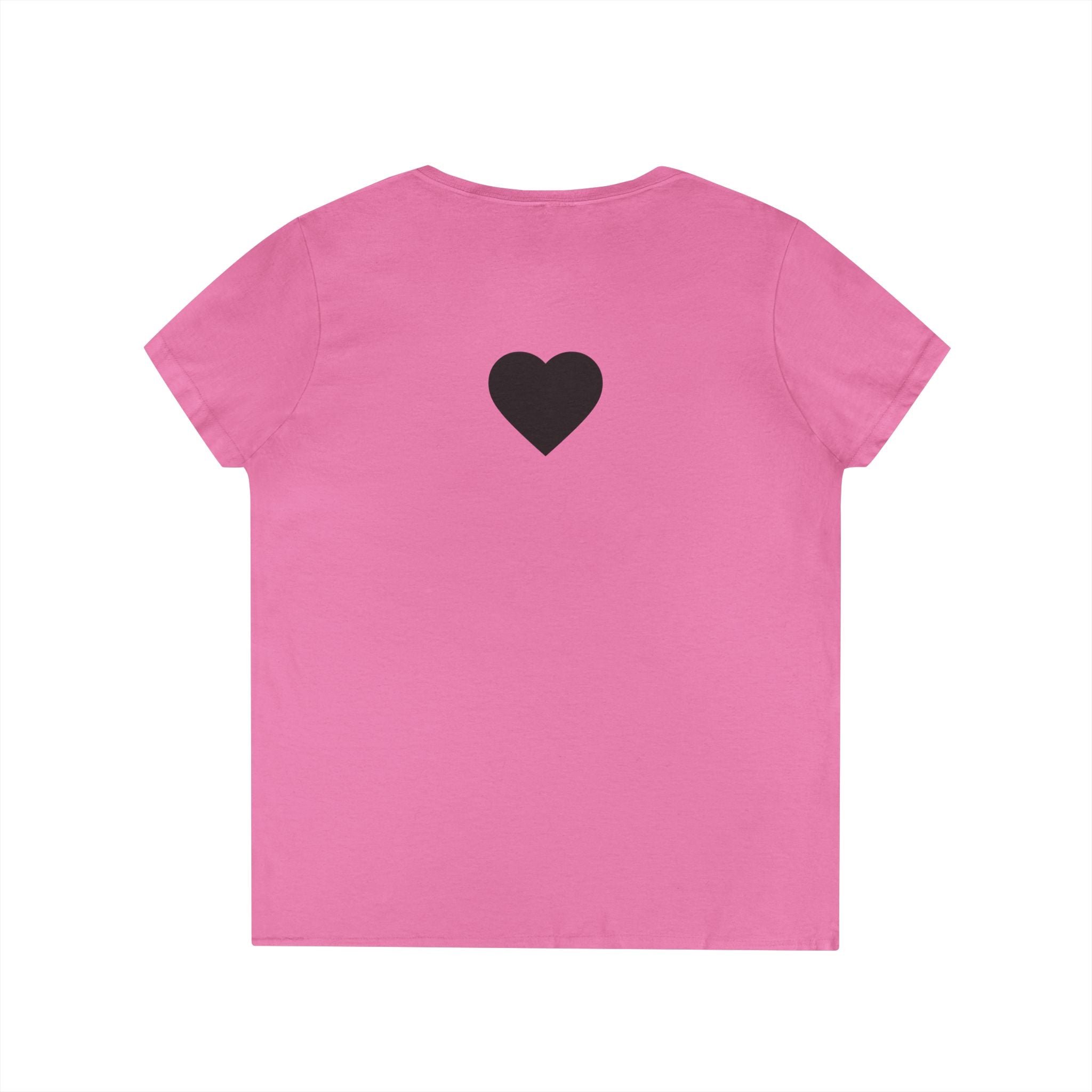 Delightful V-Neck Tee — Minimalist 'Delightful' Front Text with Back Heart