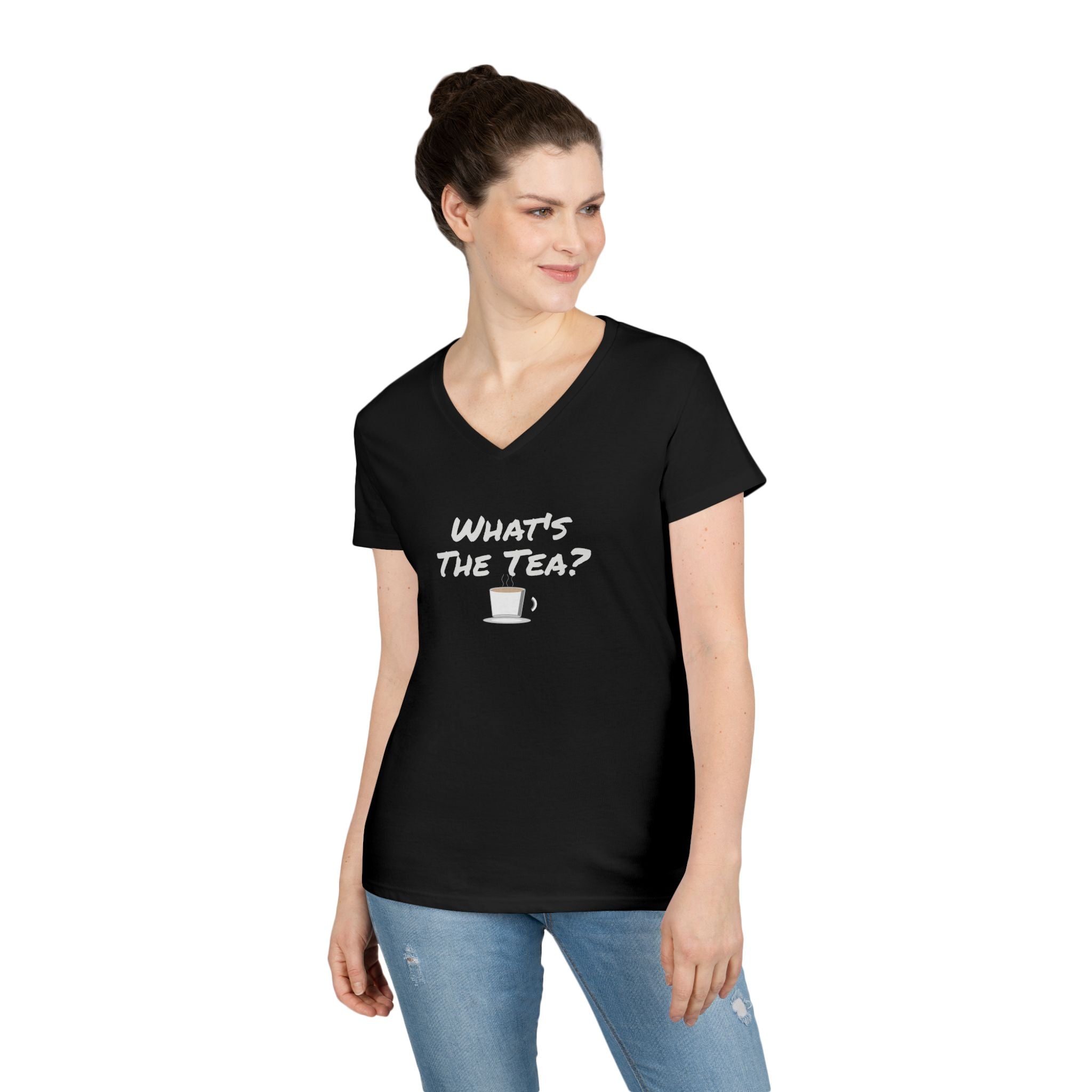 What's The Tea? V-Neck Ladies' T-Shirt