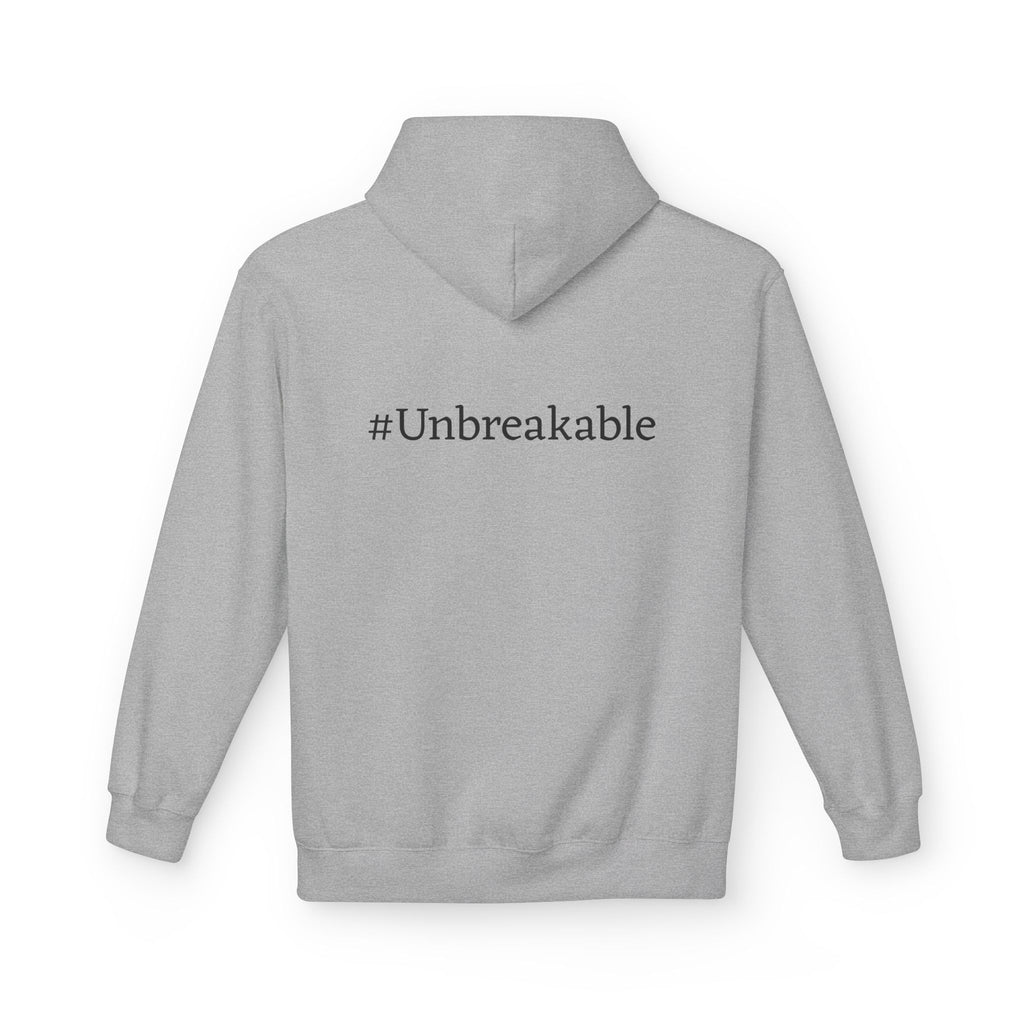 Progress Is Power Hoodie — with "#Unbreakable" on back Motivational Pullover