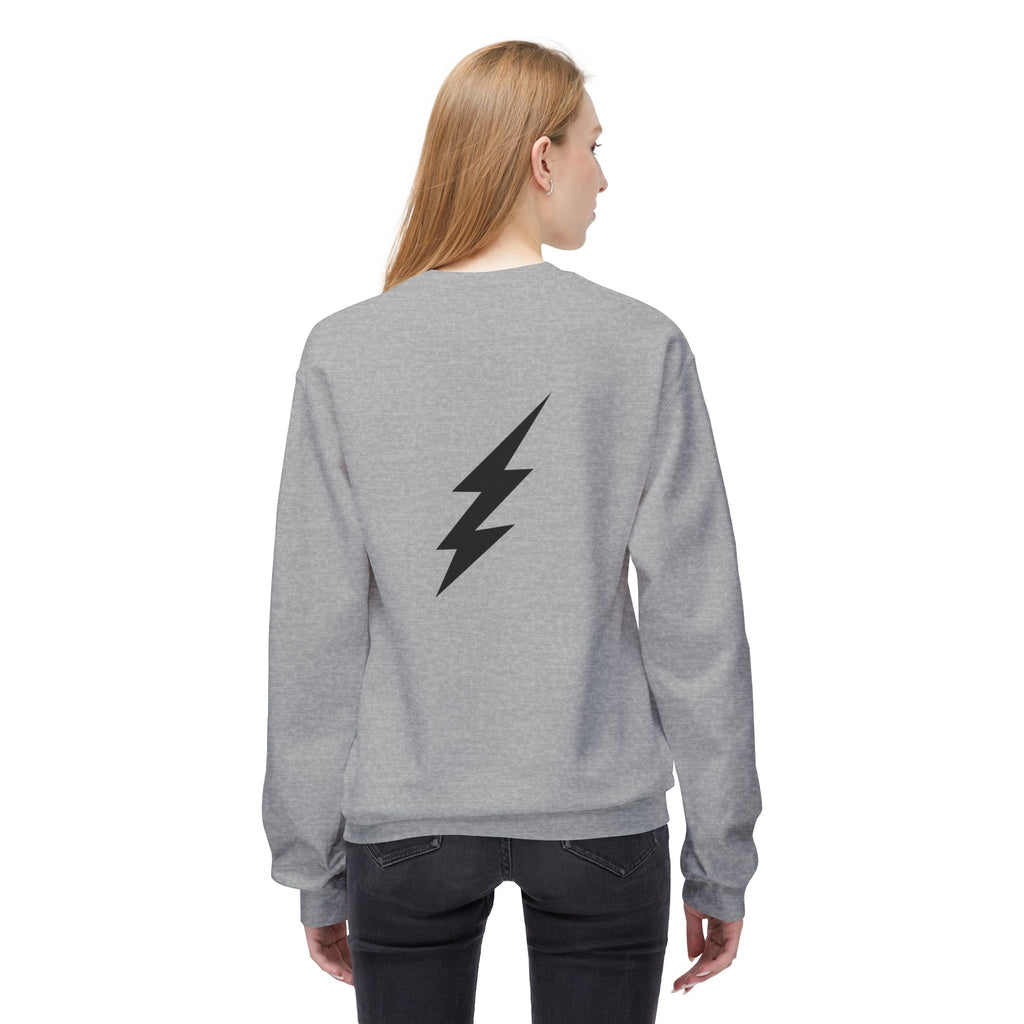 Shine Your Light Sweatshirt — Minimal Inspirational Crewneck with Lightning Bolt