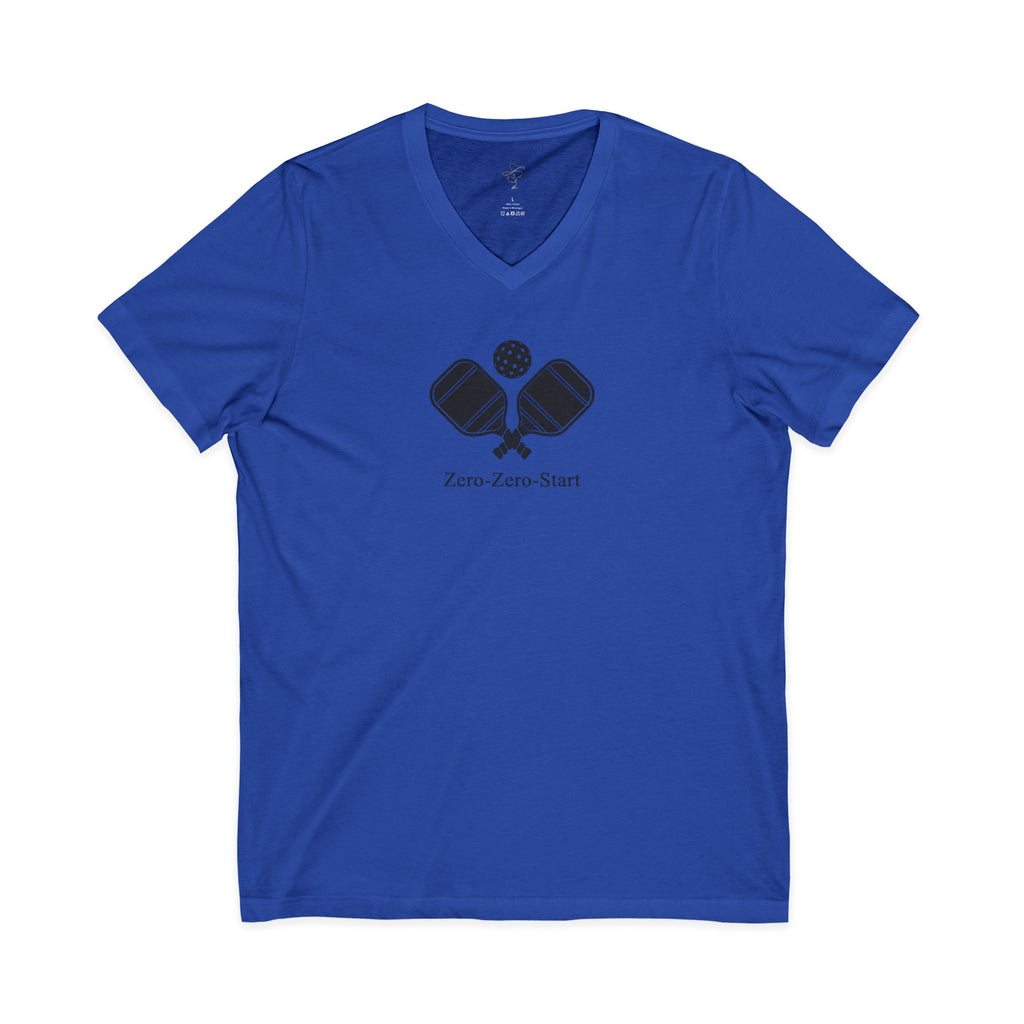 "Zero-Zero-Start" & "Dink Responsibly" Unisex V-Neck Tee - Pickleball Themed