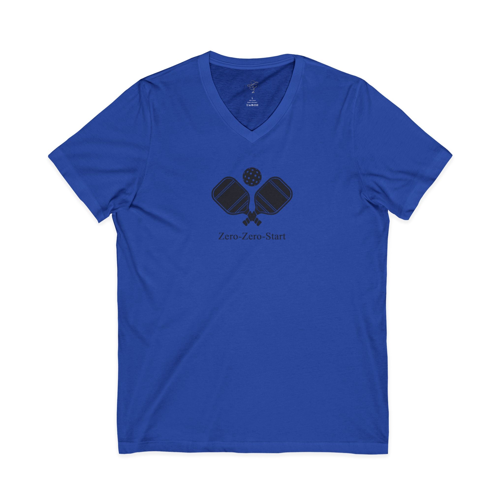"Zero-Zero-Start" & "Dink Responsibly" Unisex V-Neck Tee - Pickleball Themed