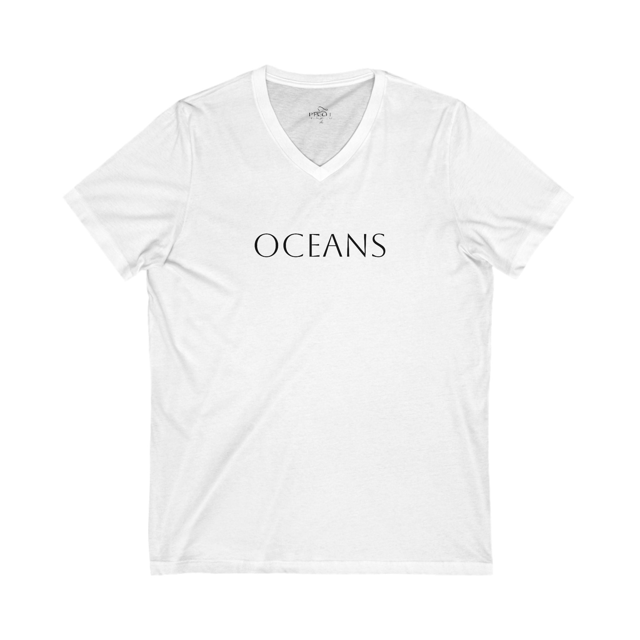 Oceans & Infinite Unisex V-Neck Tee - Inspirational Shirt for Ocean Lovers