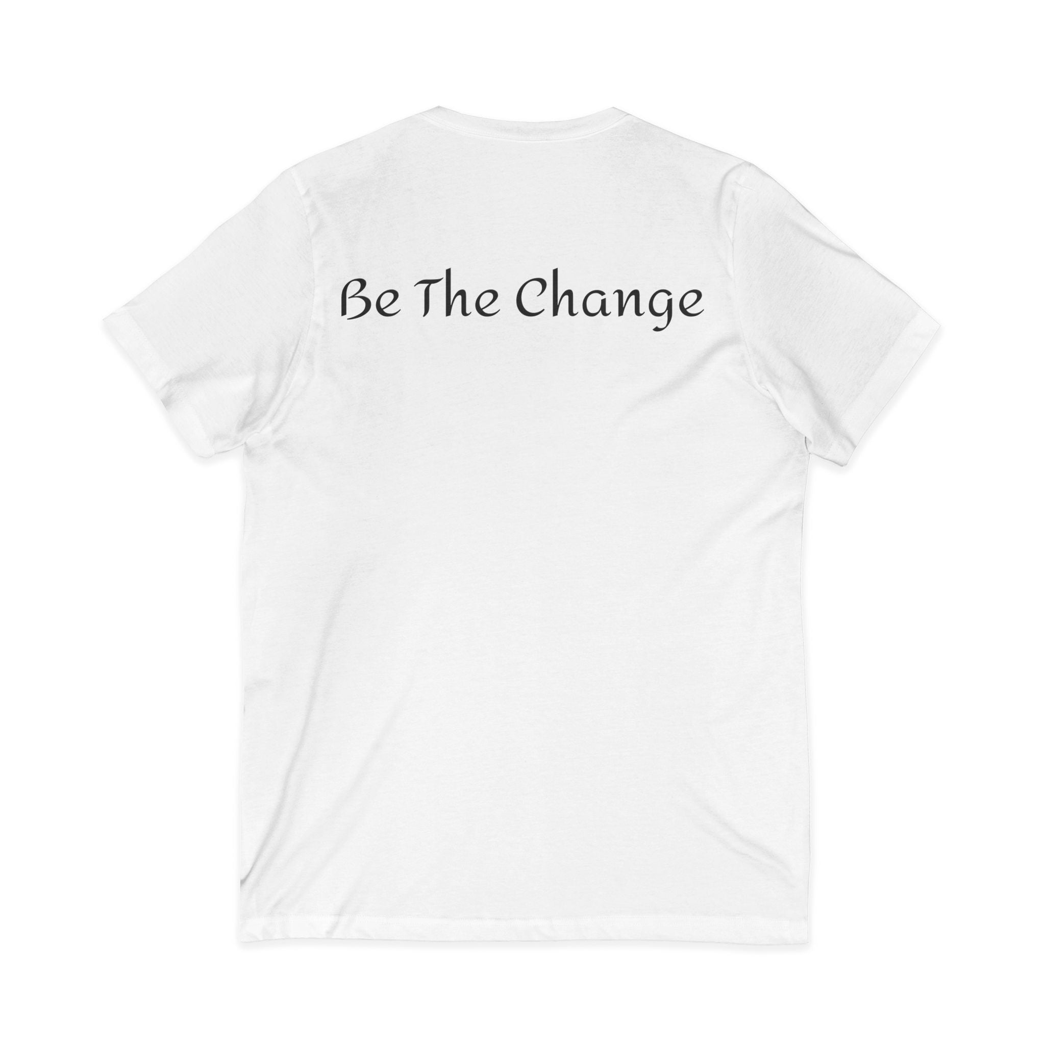 Gratitude (front) / Be The Change (back) V-Neck Tee | Unisex Inspirational Shirt