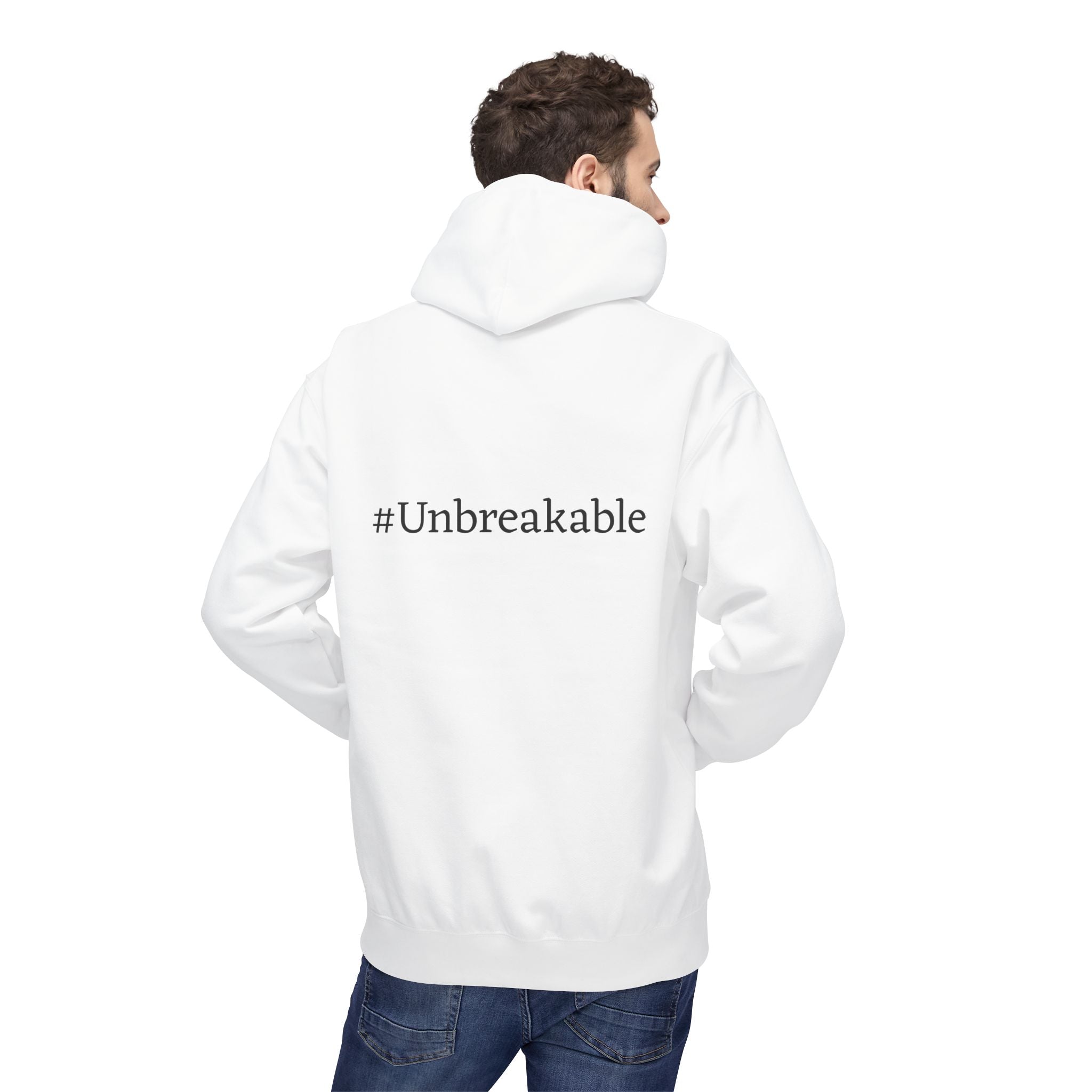 Progress Is Power Hoodie — with "#Unbreakable" on back Motivational Pullover