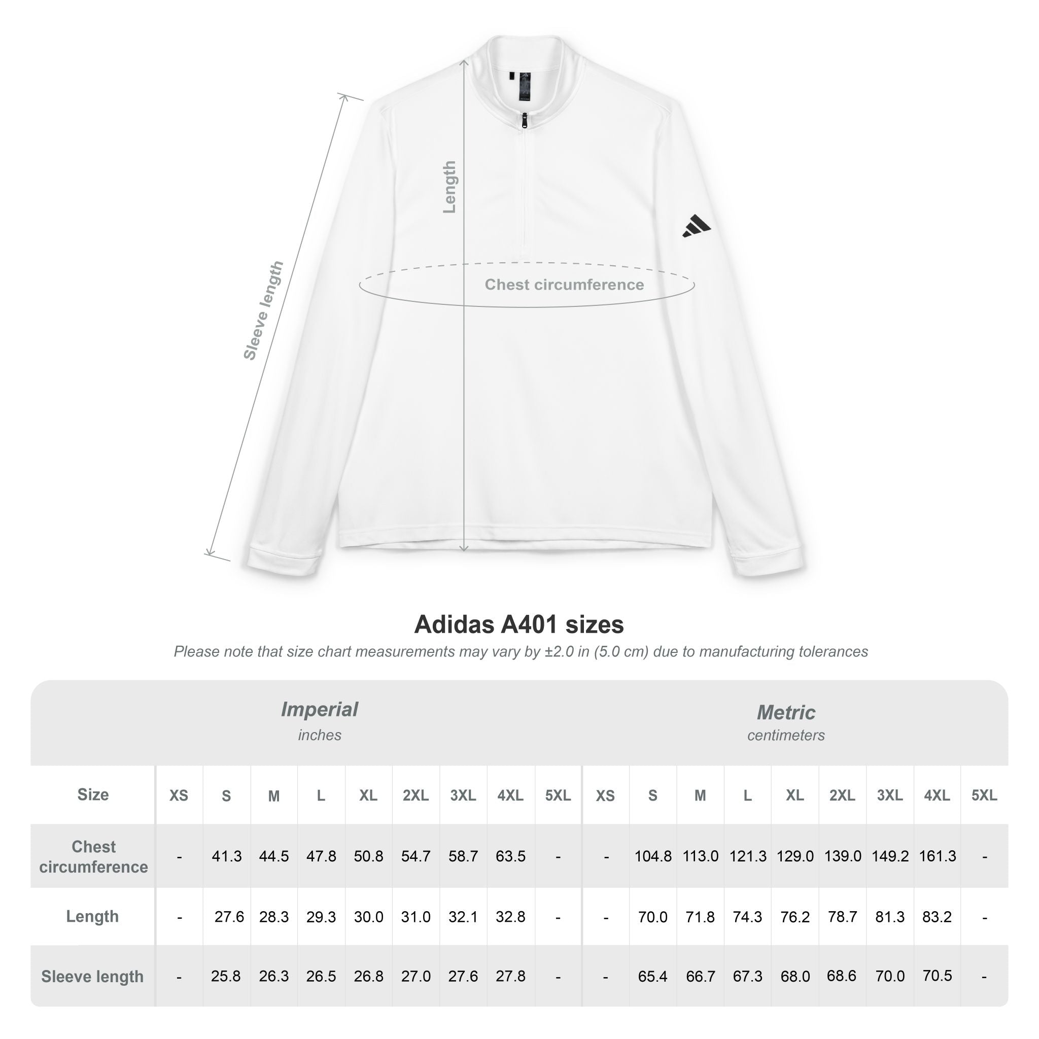 Embroidered Quarter-Zip Pullover – White Performance Sports Top with Rackets on chest logo