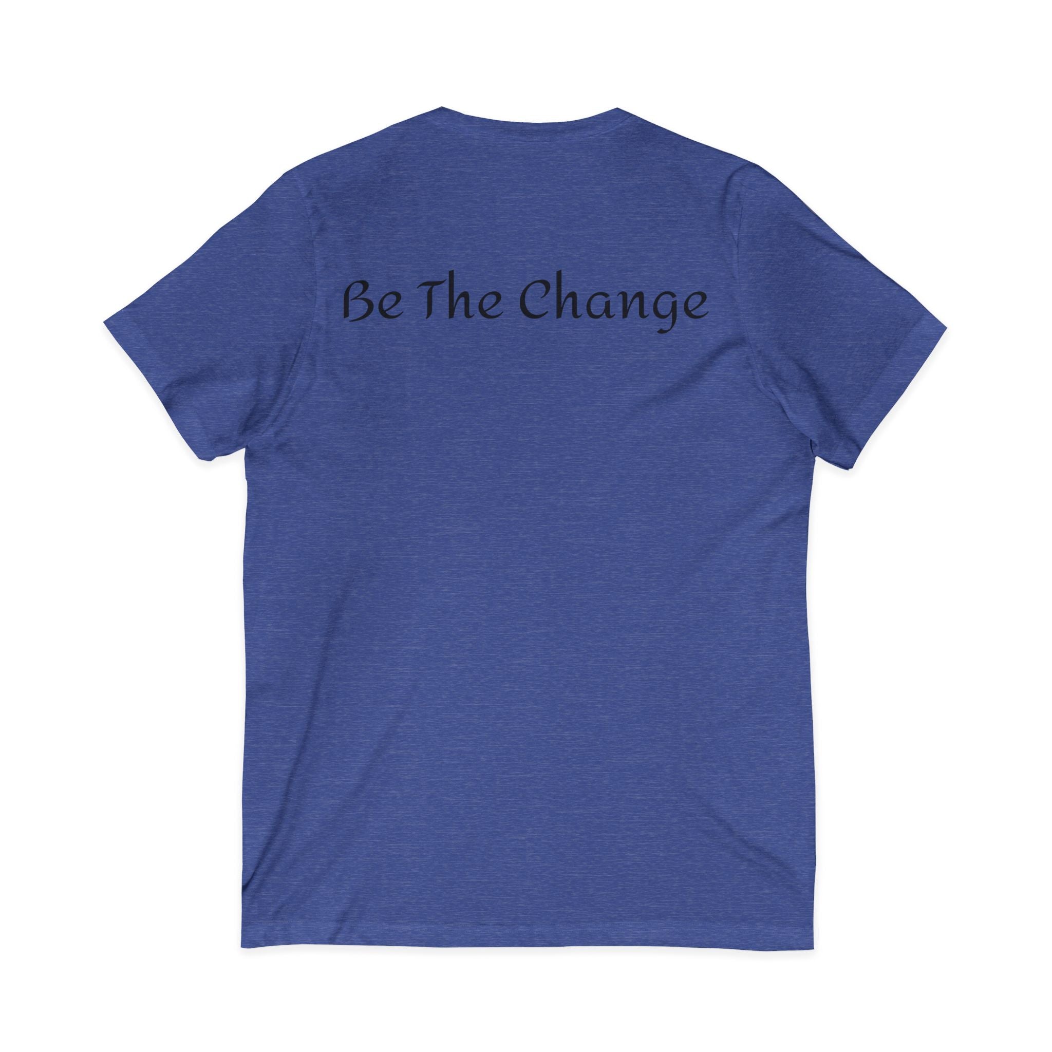 Gratitude (front) / Be The Change (back) V-Neck Tee | Unisex Inspirational Shirt