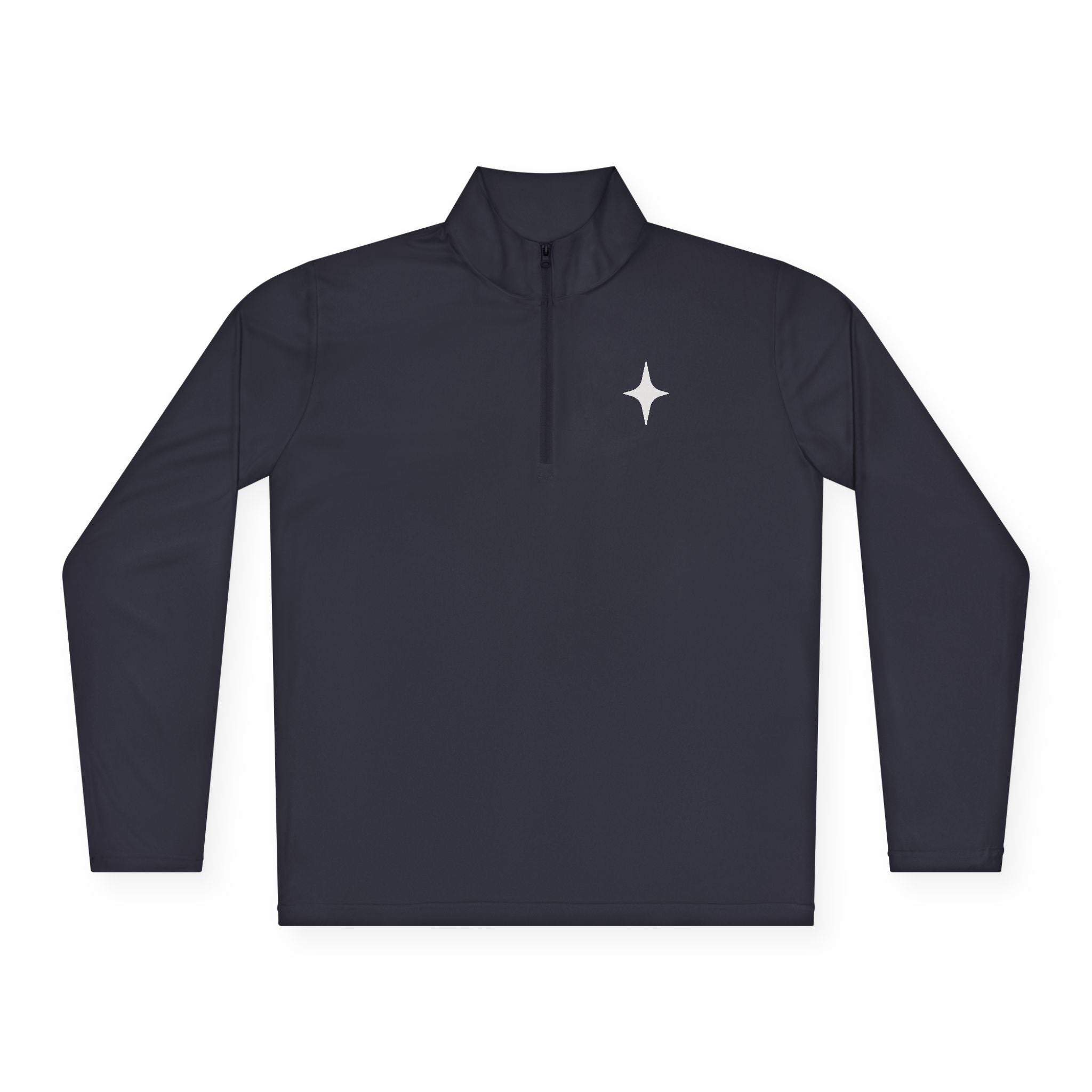 "In It To Win It" (on back) Quarter-Zip Pullover with Minimal Chest Logo