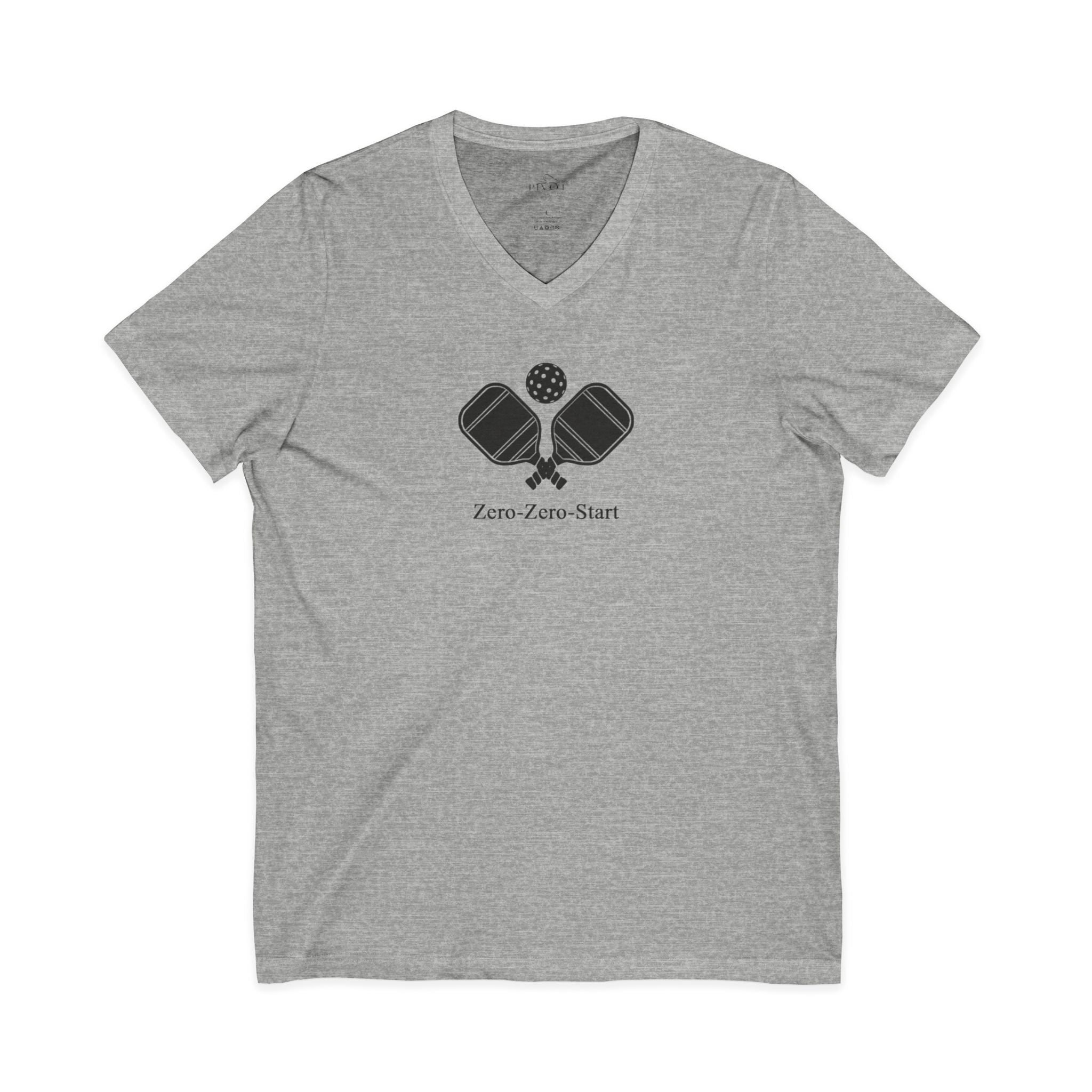 "Zero-Zero-Start" & "Dink Responsibly" Unisex V-Neck Tee - Pickleball Themed