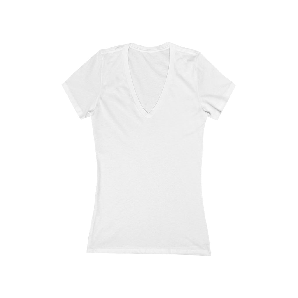 Simple Vibes Deep V-Neck Tee with Star Design on Back