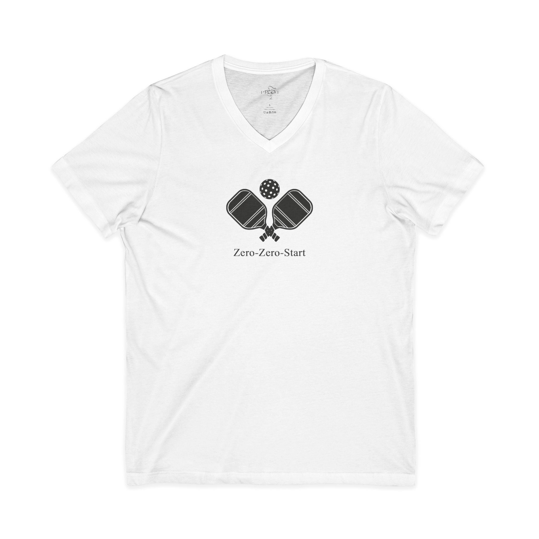 "Zero-Zero-Start" & "Dink Responsibly" Unisex V-Neck Tee - Pickleball Themed
