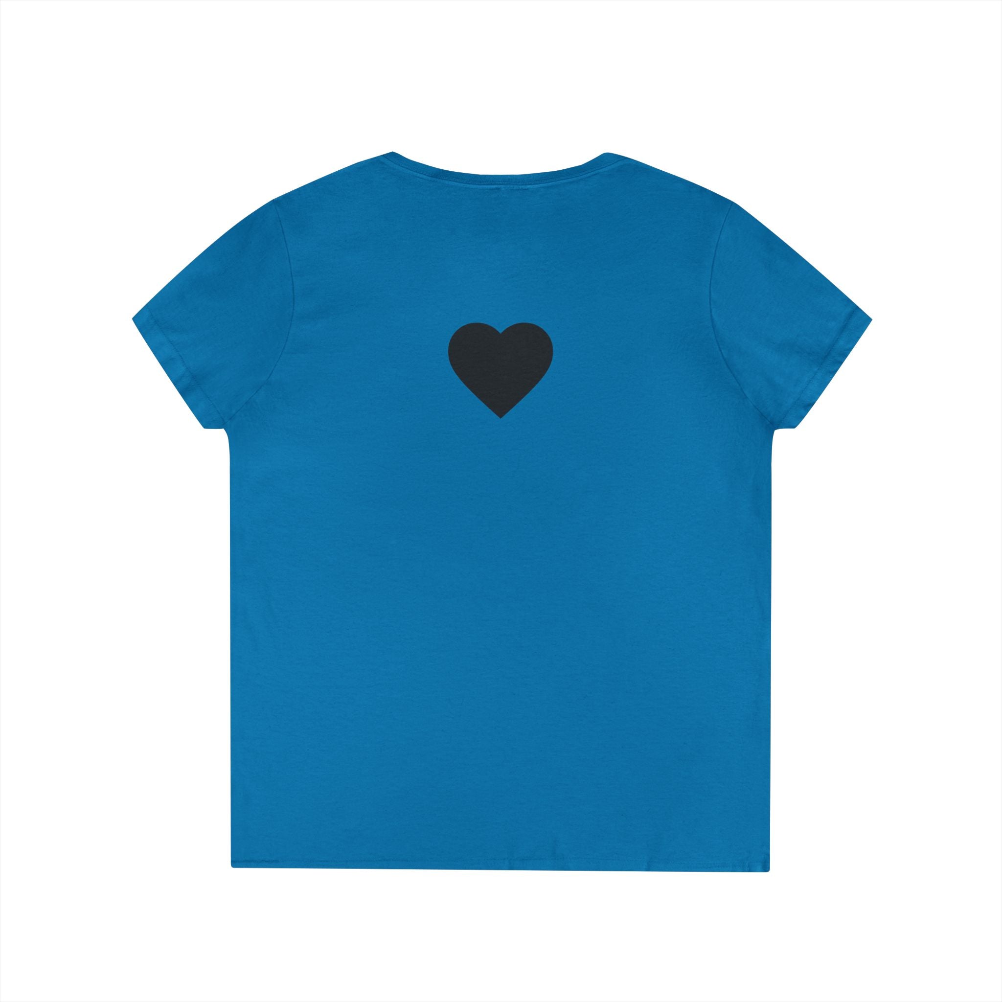 Delightful V-Neck Tee — Minimalist 'Delightful' Front Text with Back Heart