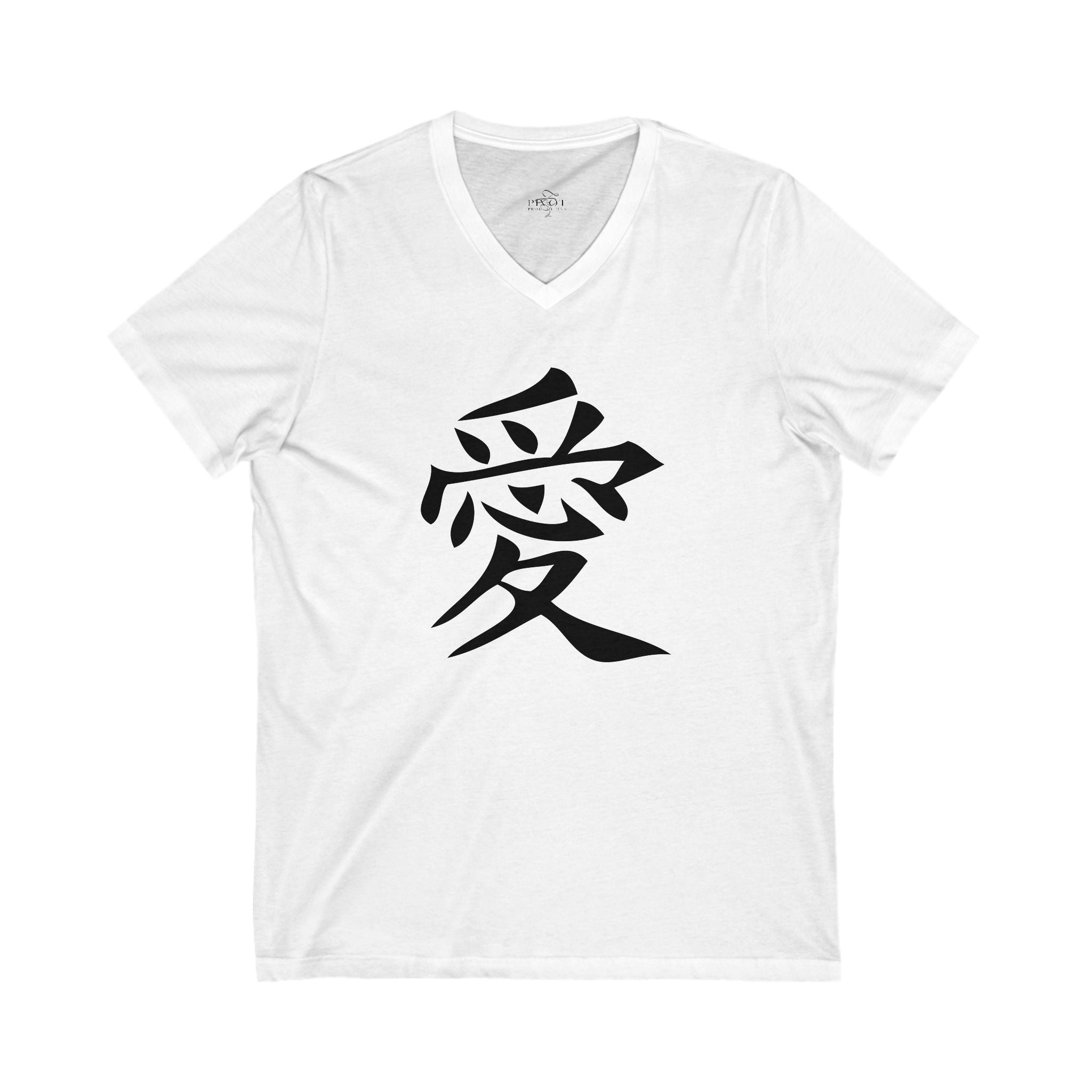 Japanese Love Symbol V-Neck Tee | Unisex Casual Shirt for All Occasions, Gift for Him/Her, Comfortable Everyday Wear