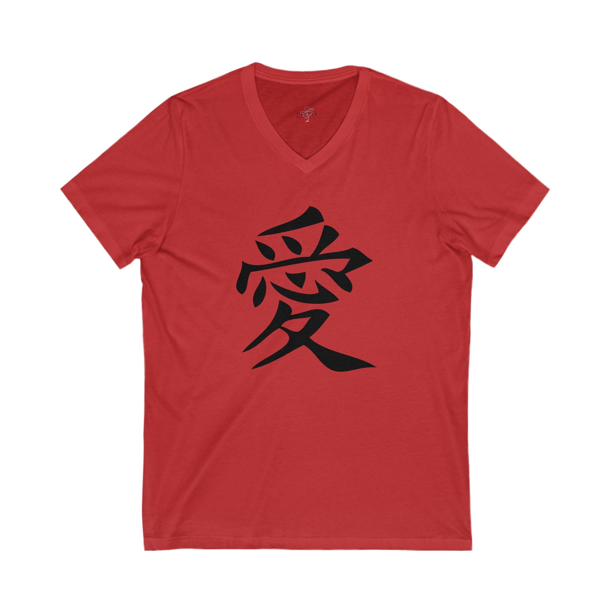 Japanese Love Symbol V-Neck Tee | Unisex Casual Shirt for All Occasions, Gift for Him/Her, Comfortable Everyday Wear