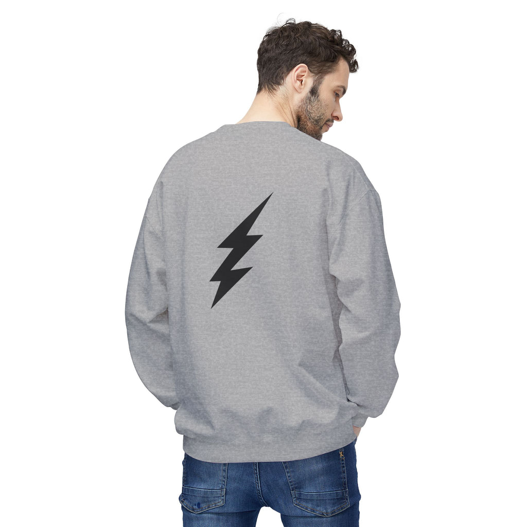 Shine Your Light Sweatshirt — Minimal Inspirational Crewneck with Lightning Bolt
