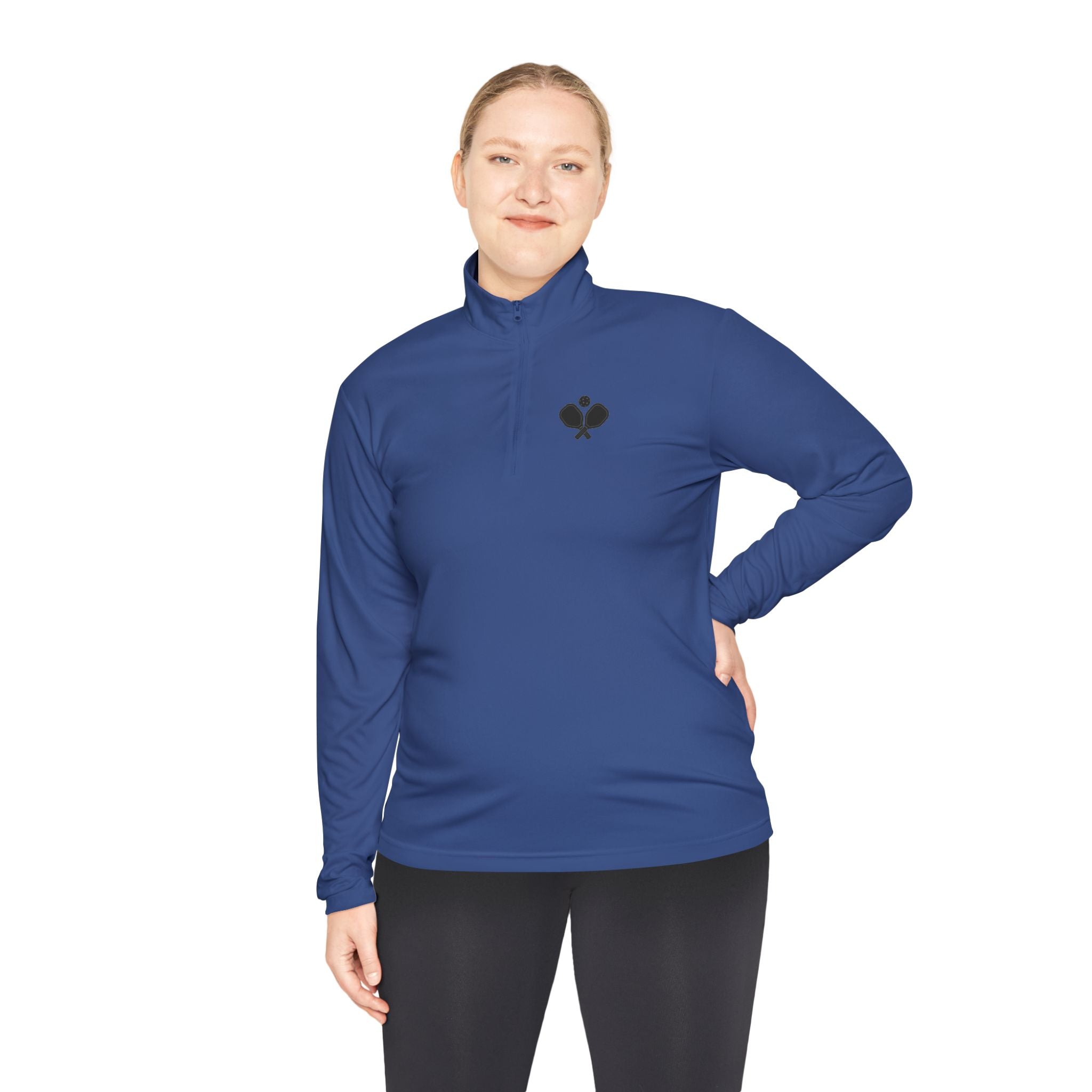 "Placement Over Power" Pickleball /Racquet Sports Enthusiasts Quarter-Zip Pullover