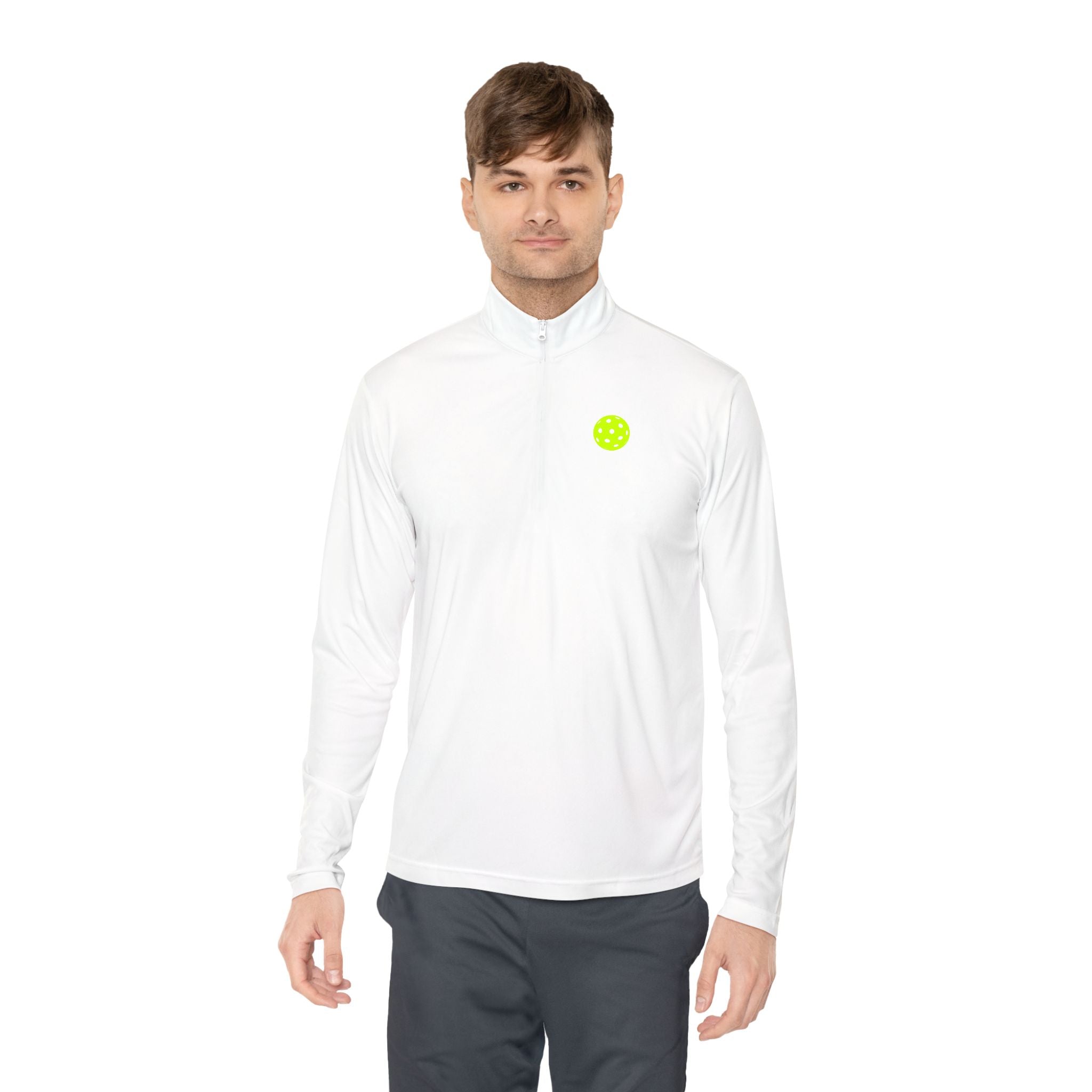 Neon Pickleball 'Game On' Quarter-Zip Pullover —Performance Top