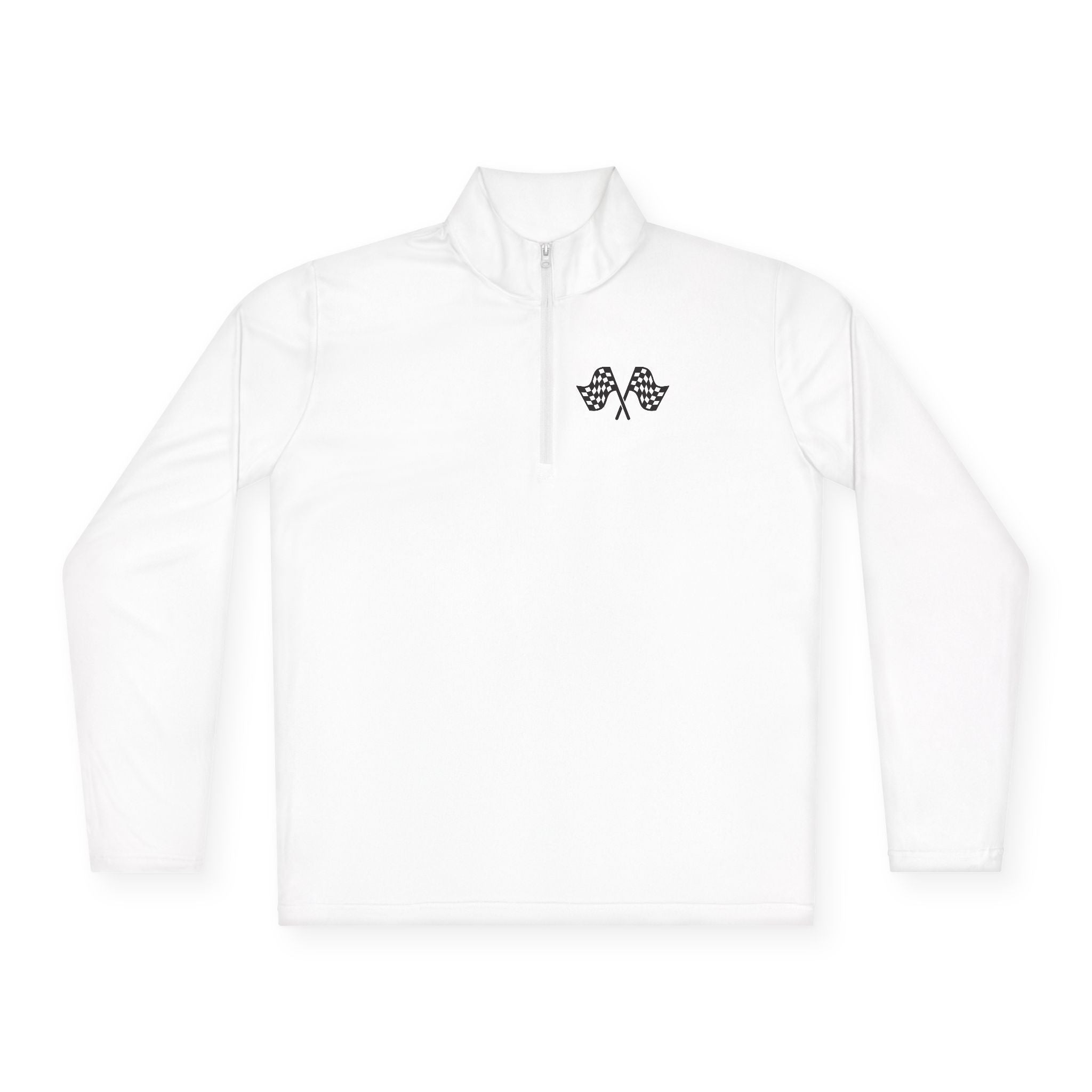 Life Begins at Redline Racing Quarter-Zip Pullover — with Checkered Flag Design