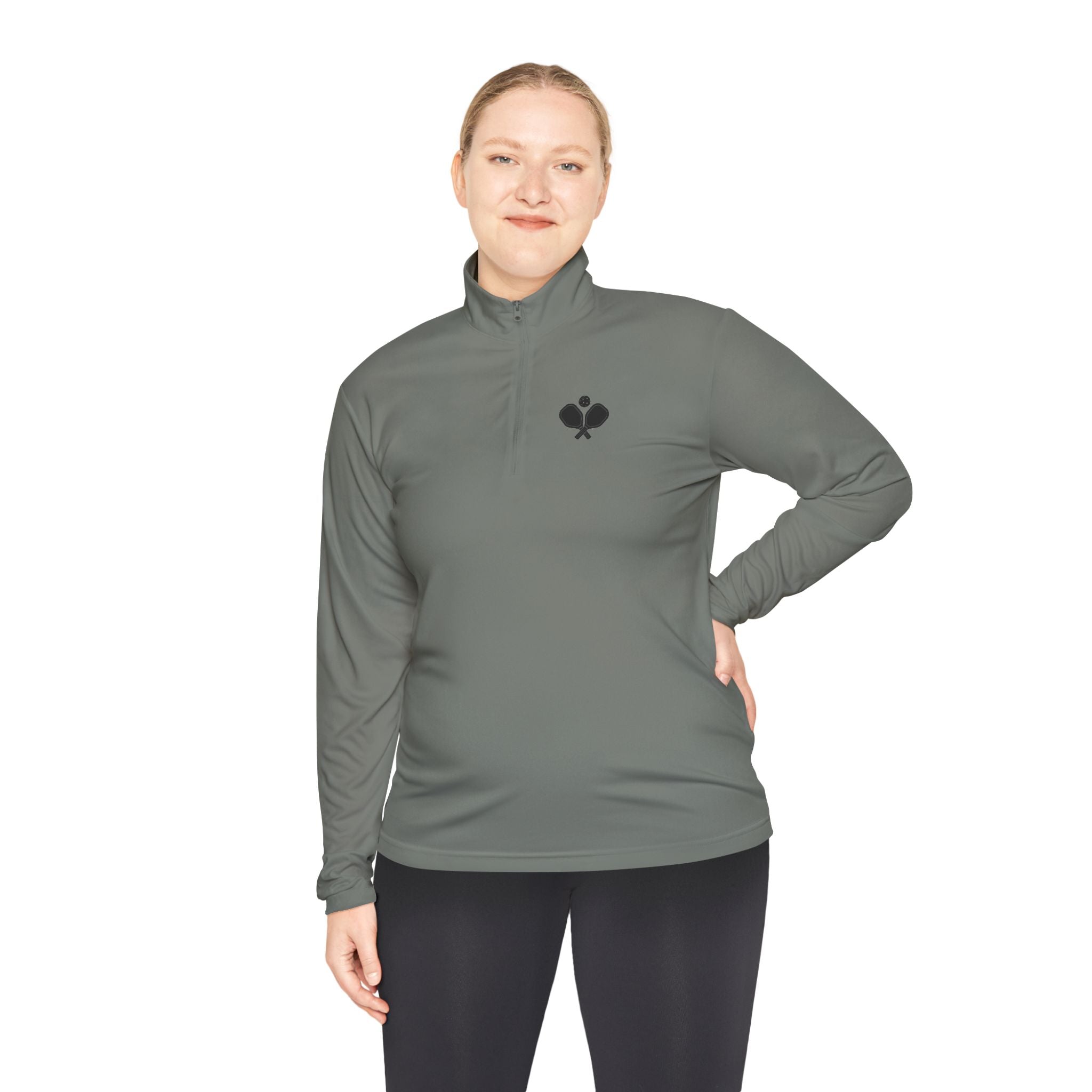 "Placement Over Power" Pickleball /Racquet Sports Enthusiasts Quarter-Zip Pullover