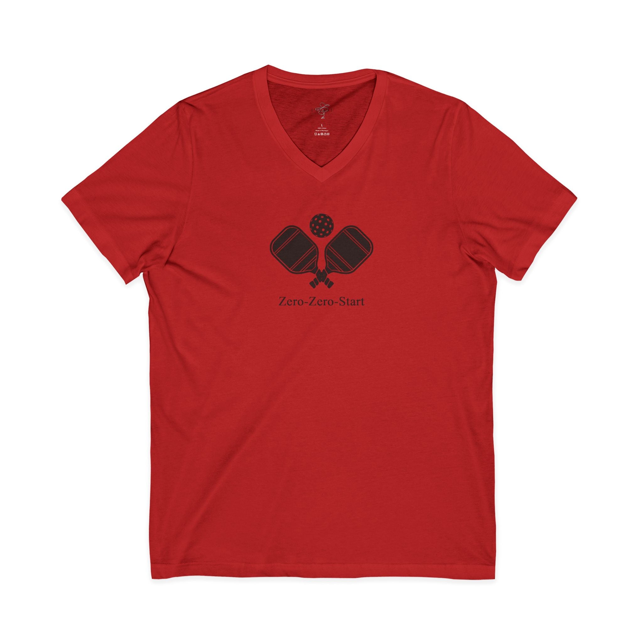"Zero-Zero-Start" & "Dink Responsibly" Unisex V-Neck Tee - Pickleball Themed