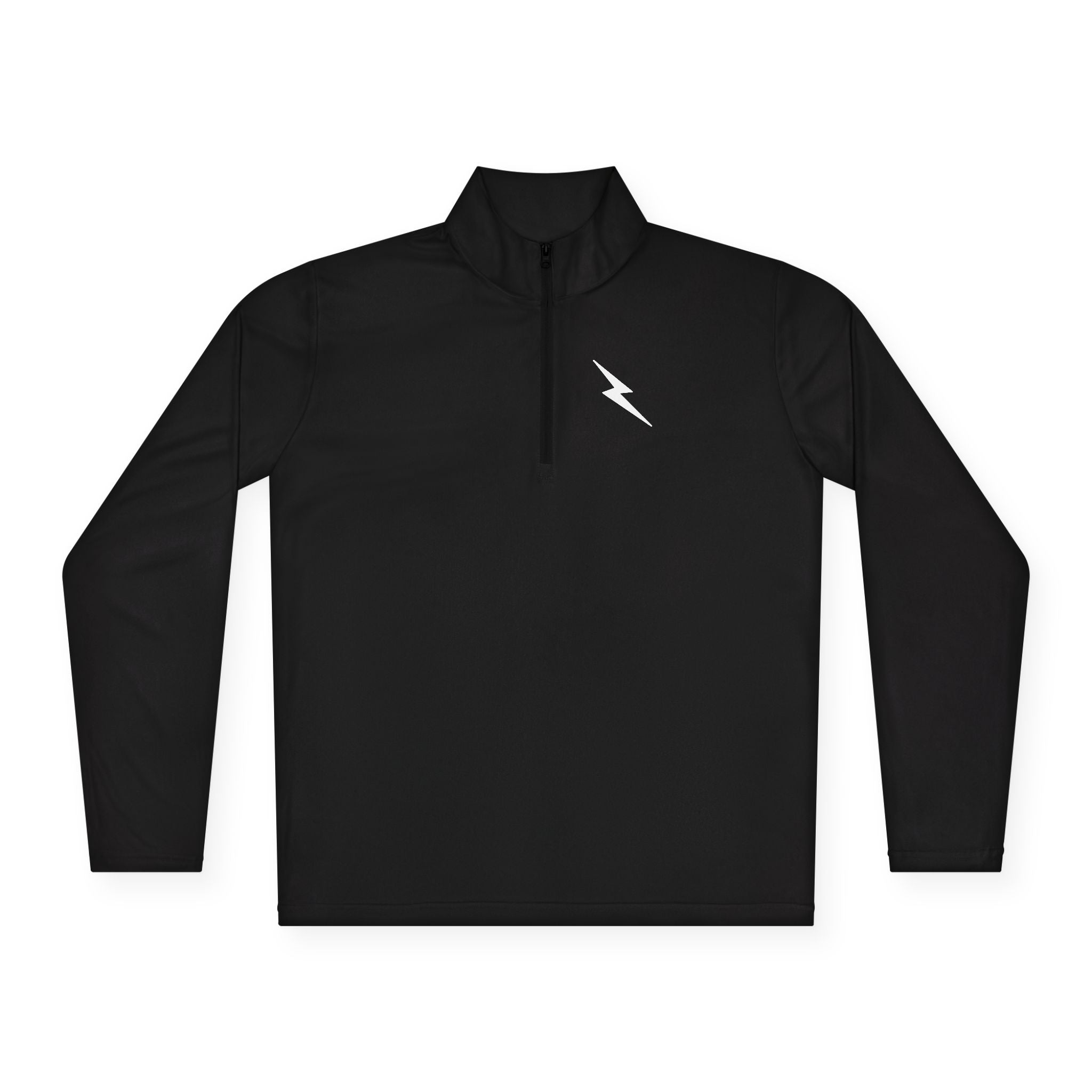 "You Have To Have A Good Ass To Be A Bad Ass" (Back) Quarter-Zip Pullover — Front Lightning Logo