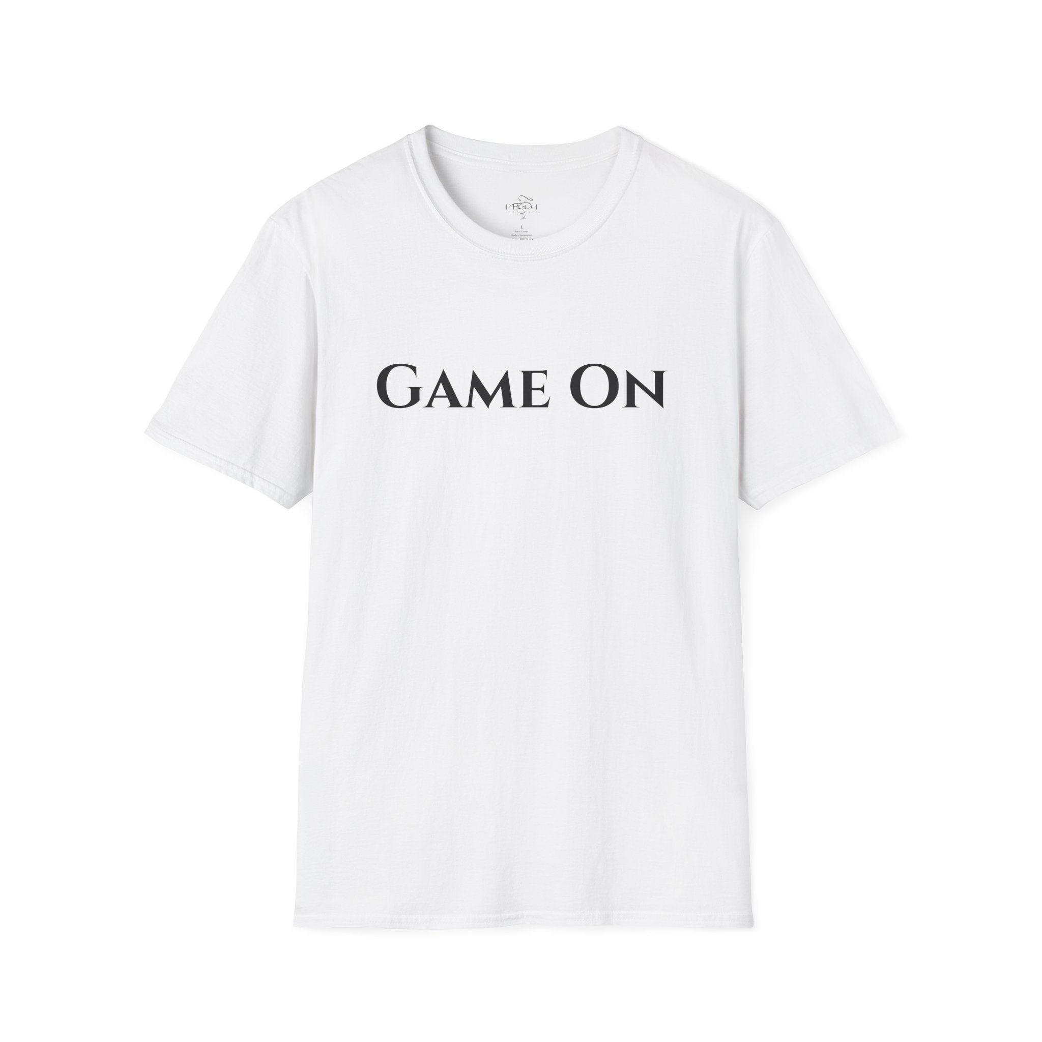 ‘Game On’ Pickleball Tee with Rackets on Back for Sports Lovers-Unisex Softstyle T-Shirt