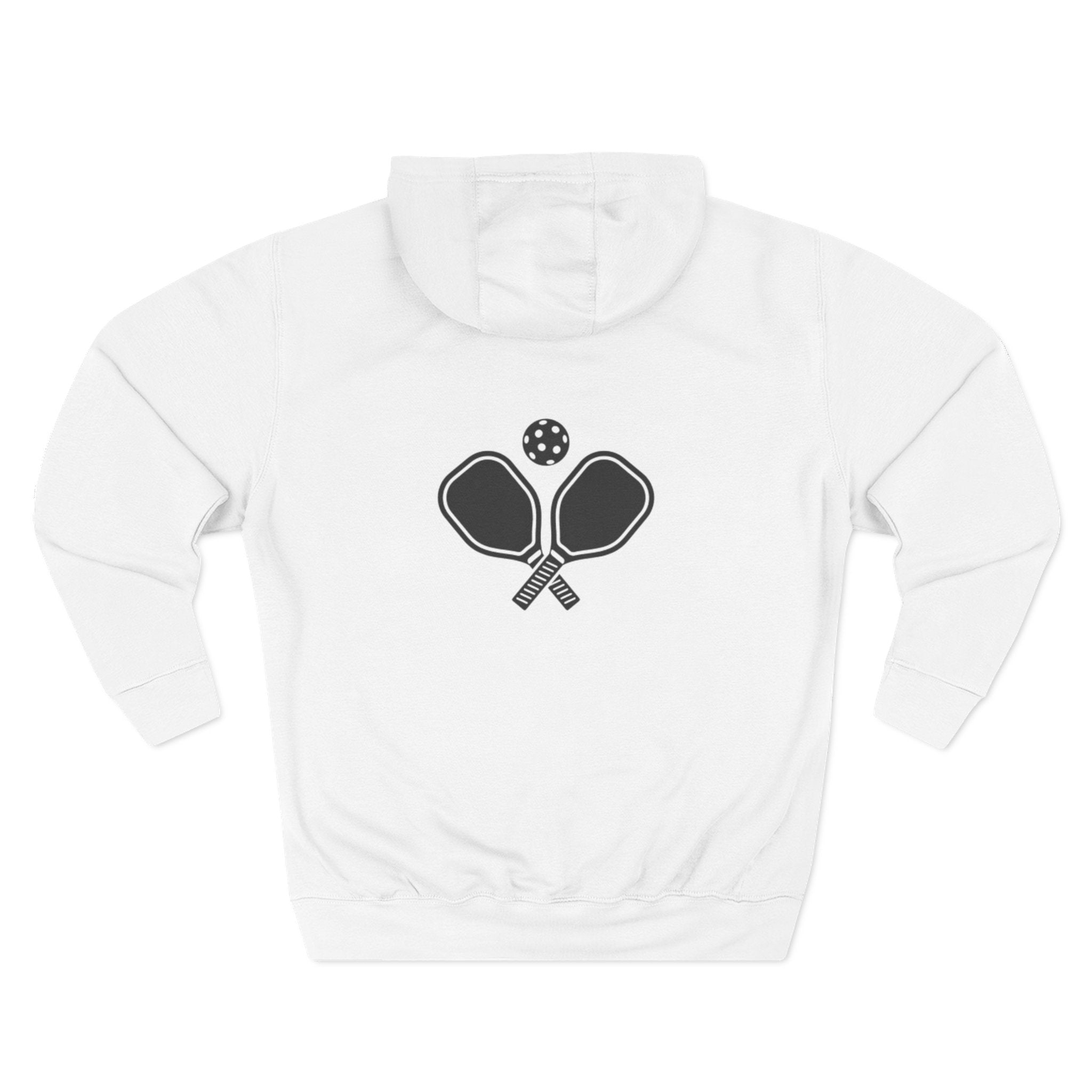 "Dink Dominate Defeat" Three-Panel Hoodie for Pickleball /Racquet Sports Enthusiasts