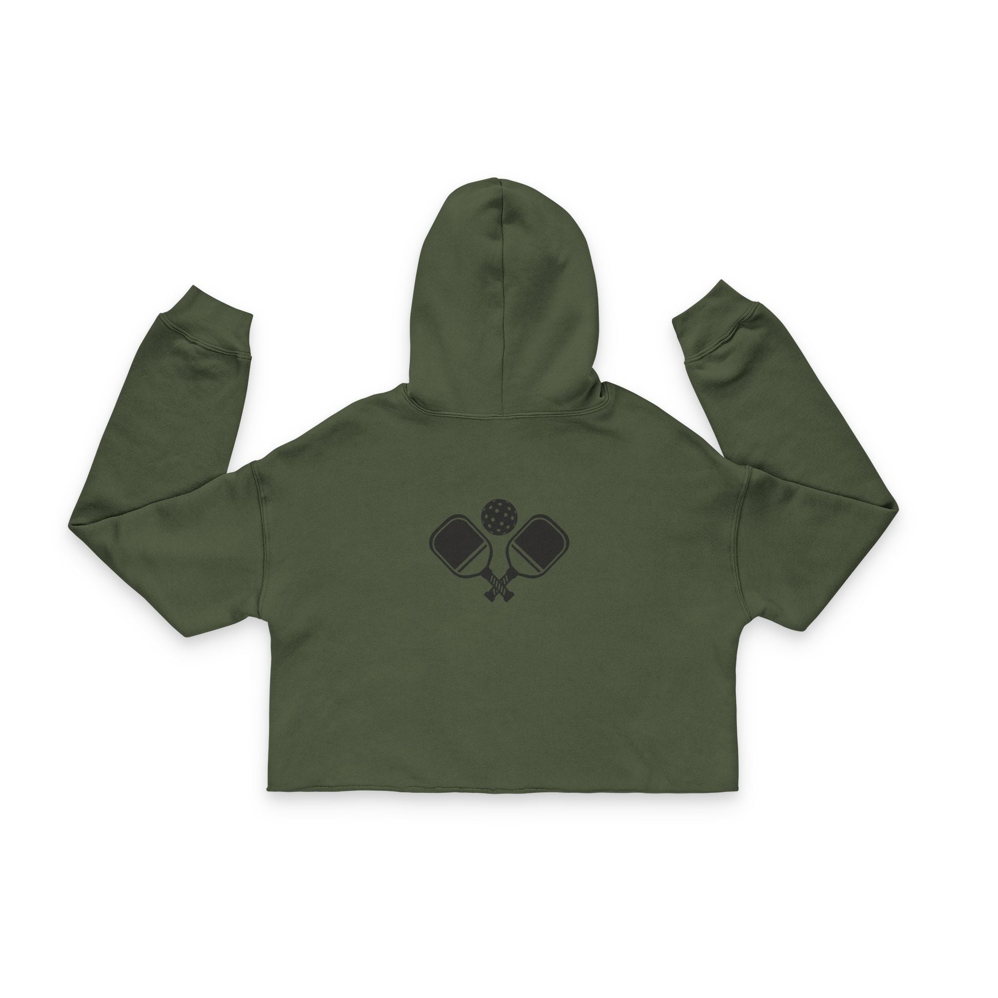 "Game On" Women's Cropped Pickleball -Racquet Sports Hoodie with Rackets on back - Perfect for Sports Enthusiasts