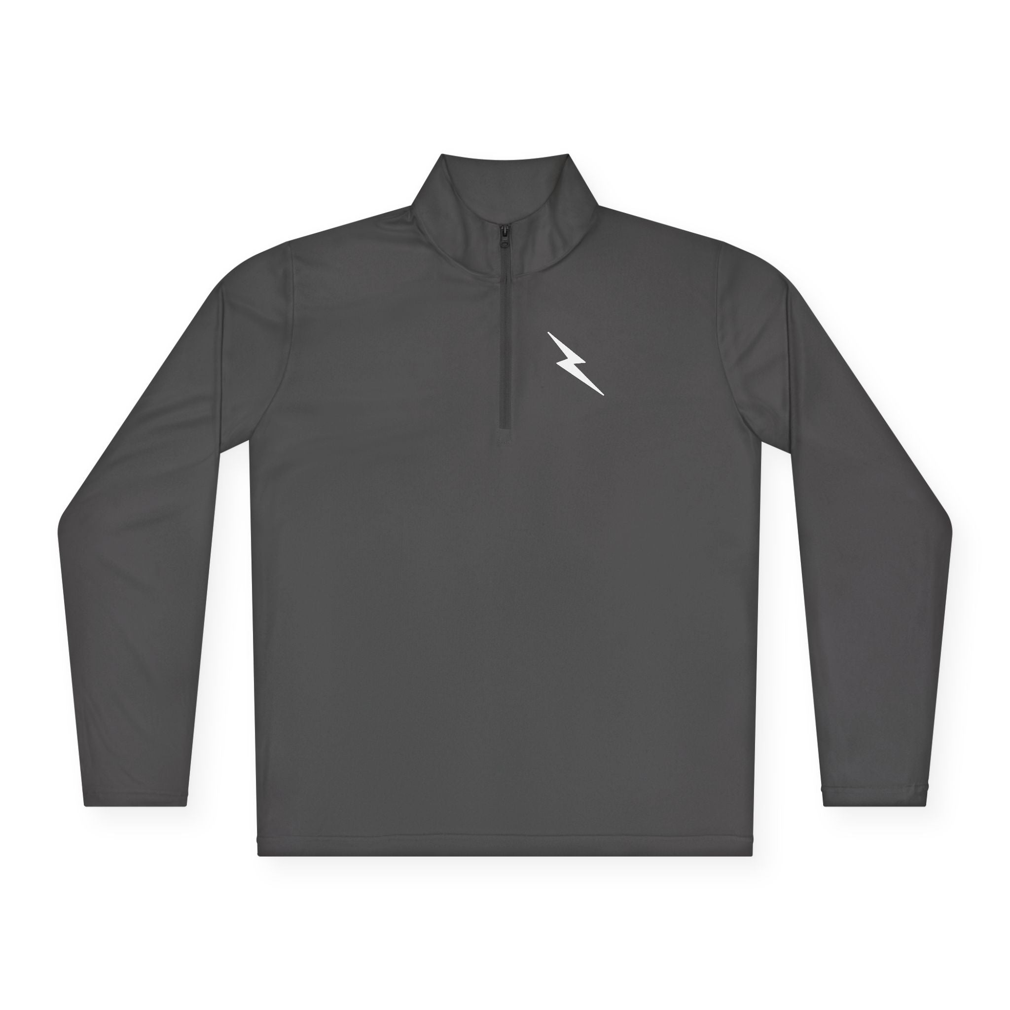 "In It To Win It" (on back) Quarter-Zip Pullover with Minimal Lightning Chest Logo