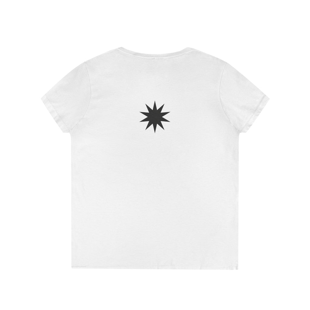 Sunshine & Strength Ladies' V-Neck T-Shirt — Minimal Inspirational Tee