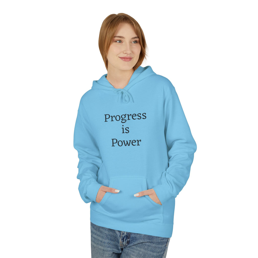 Progress Is Power Hoodie — with "#Unbreakable" on back Motivational Pullover