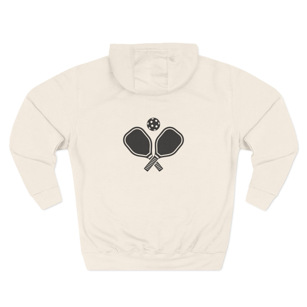 "Dink Dominate Defeat" Three-Panel Hoodie for Pickleball /Racquet Sports Enthusiasts