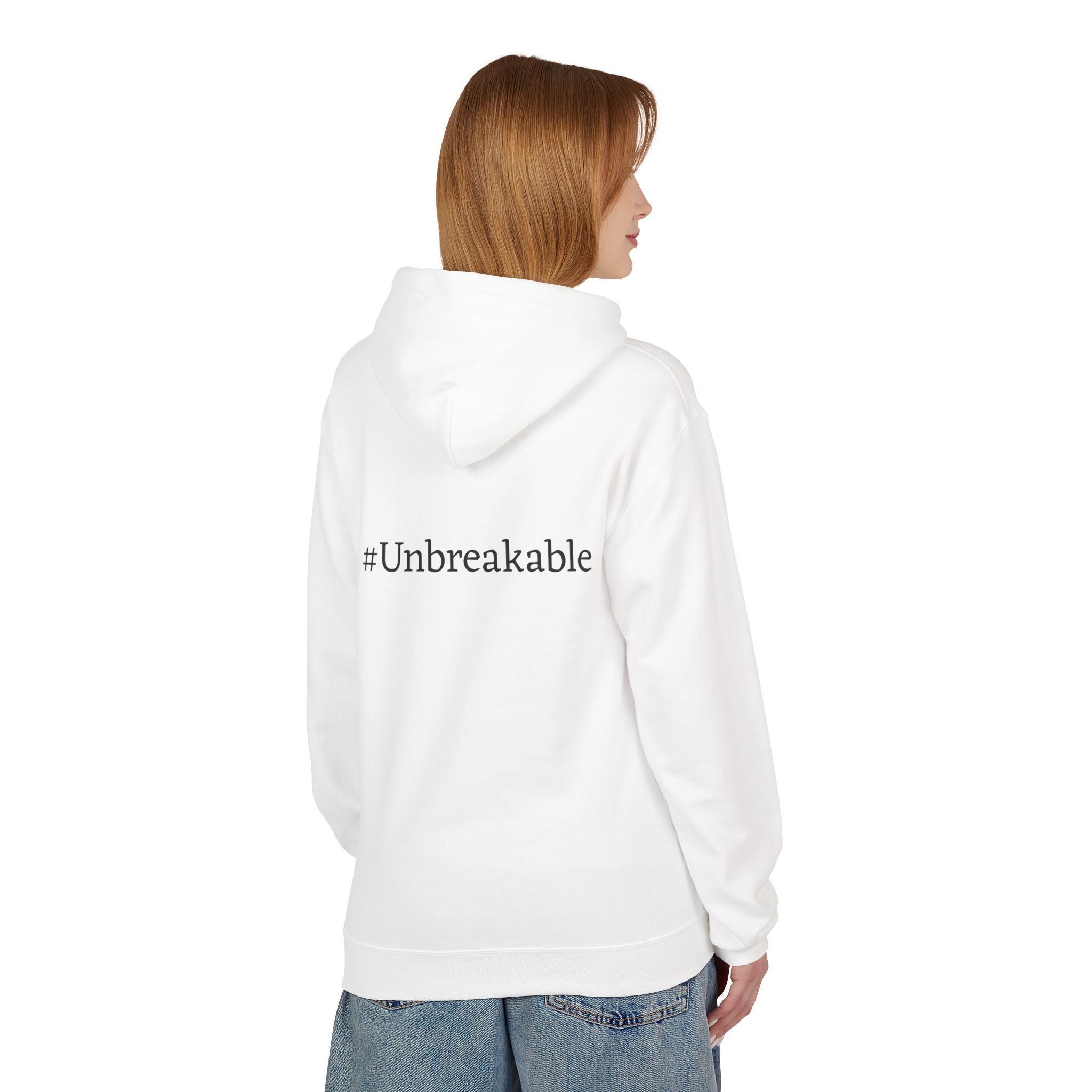 Progress Is Power Hoodie — with "#Unbreakable" on back Motivational Pullover