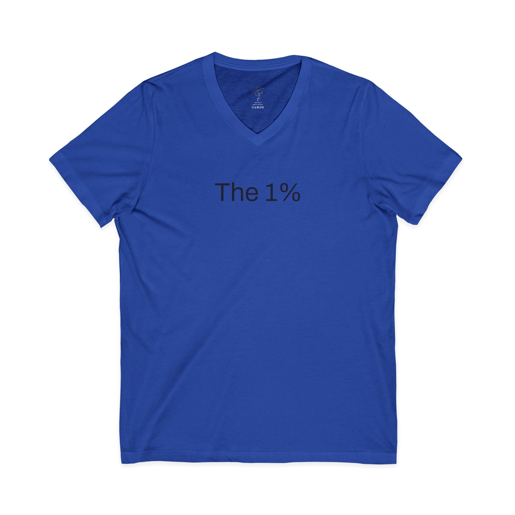 The 1% (front) Because "Average" Isn't An Option (back) V-Neck Tee — Motivational T-Shirt