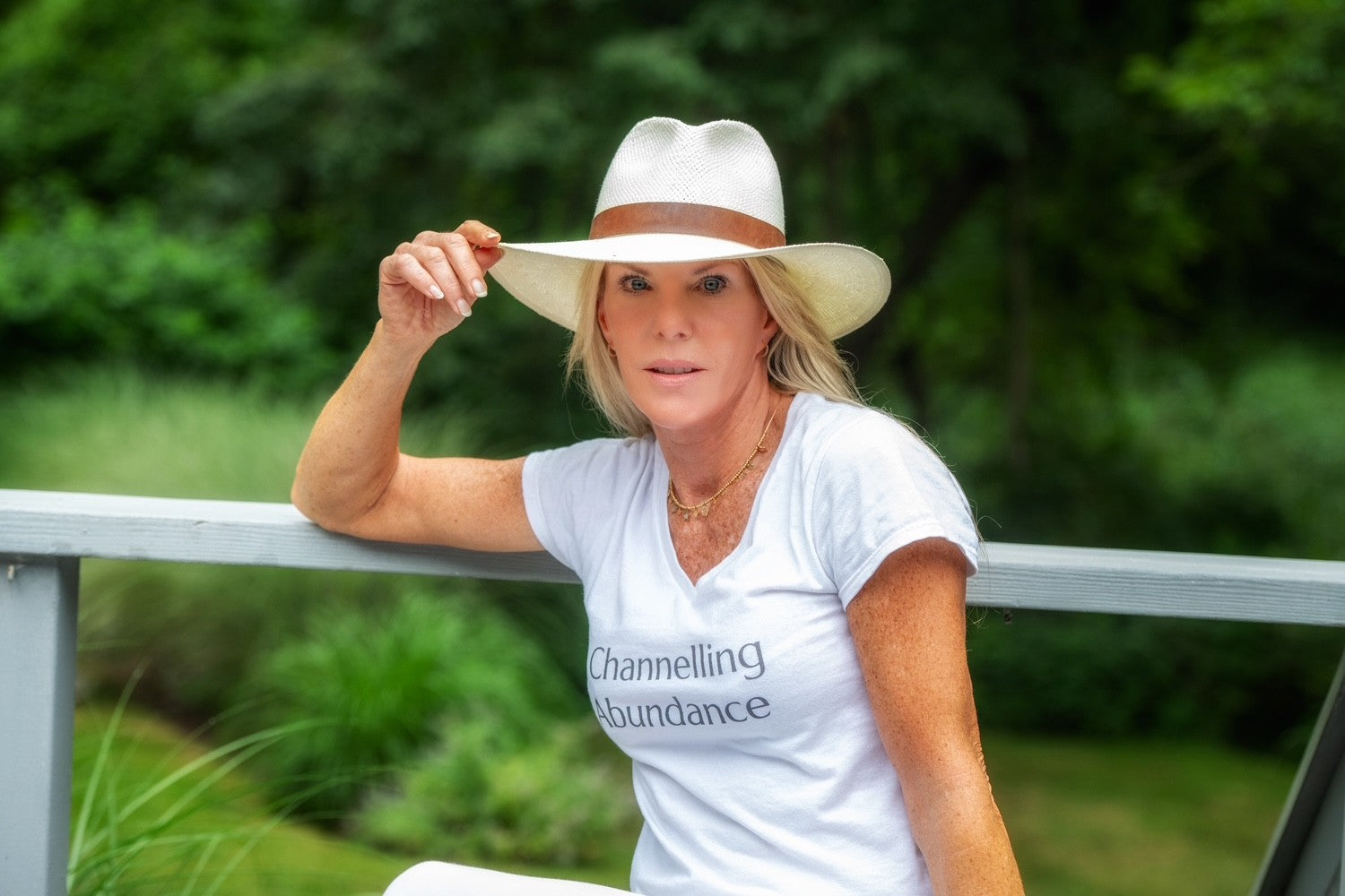 Channeling Abundance & #WearYourPower Empowering Ladies' V-Neck T-Shirt