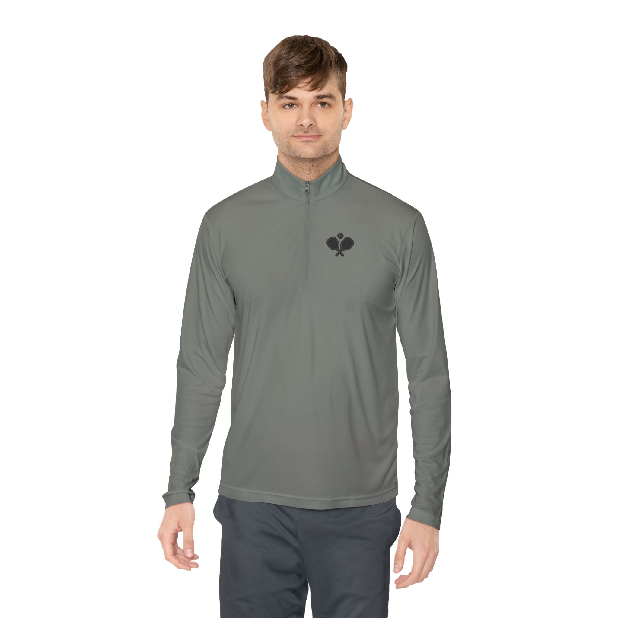 "Placement Over Power" Pickleball /Racquet Sports Enthusiasts Quarter-Zip Pullover