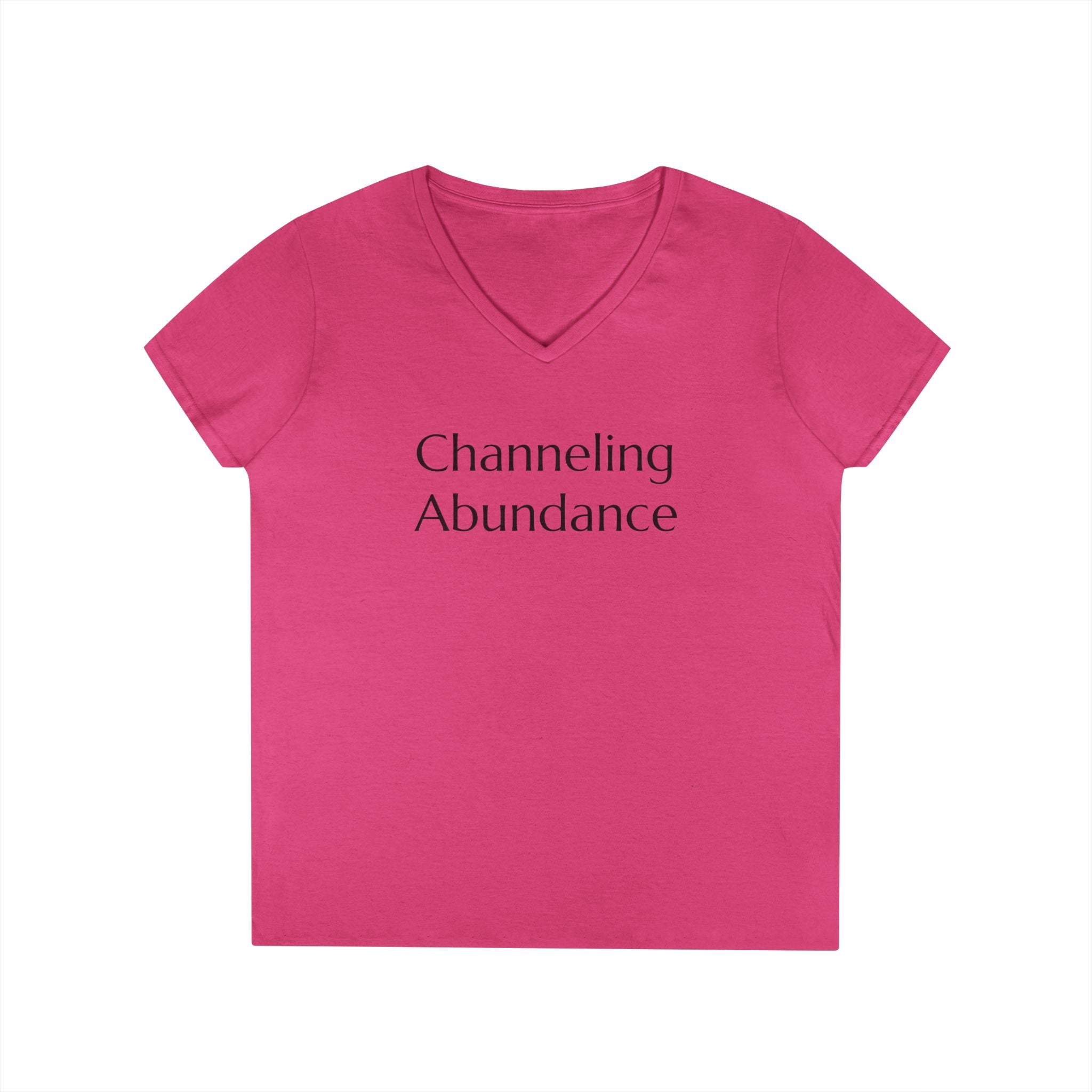 Channeling Abundance & #WearYourPower Empowering Ladies' V-Neck T-Shirt