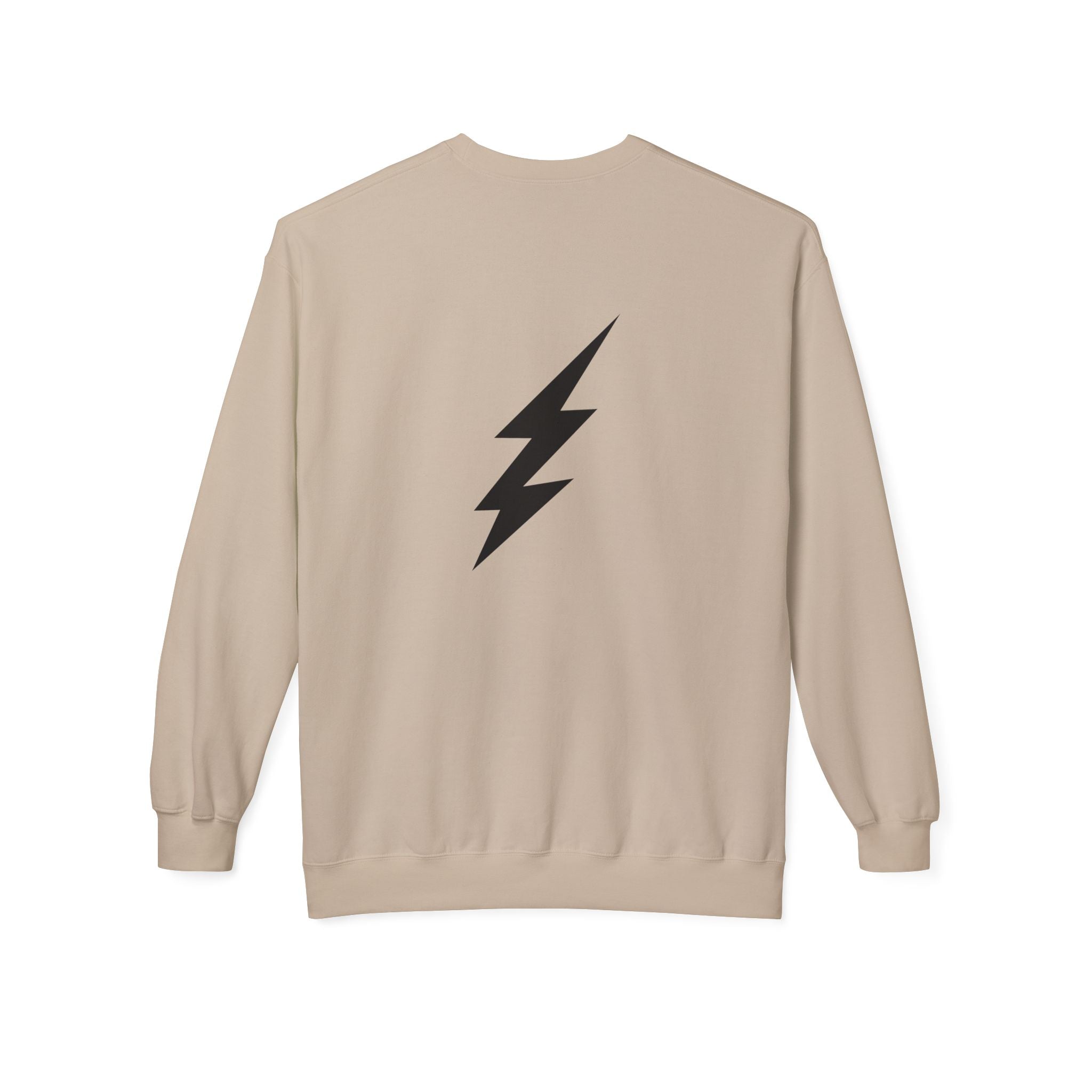 Shine Your Light Sweatshirt — Minimal Inspirational Crewneck with Lightning Bolt