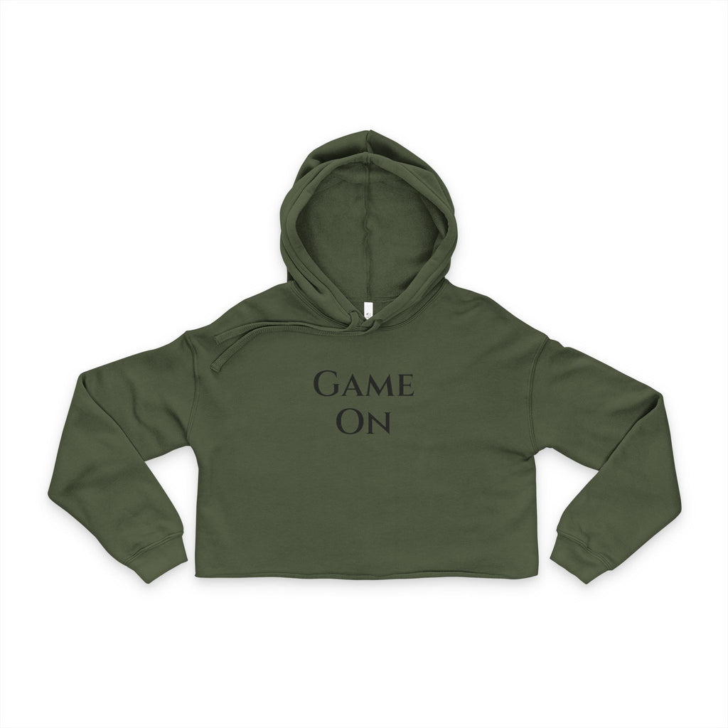 "Game On" Women's Cropped Pickleball -Racquet Sports Hoodie with Rackets on back - Perfect for Sports Enthusiasts