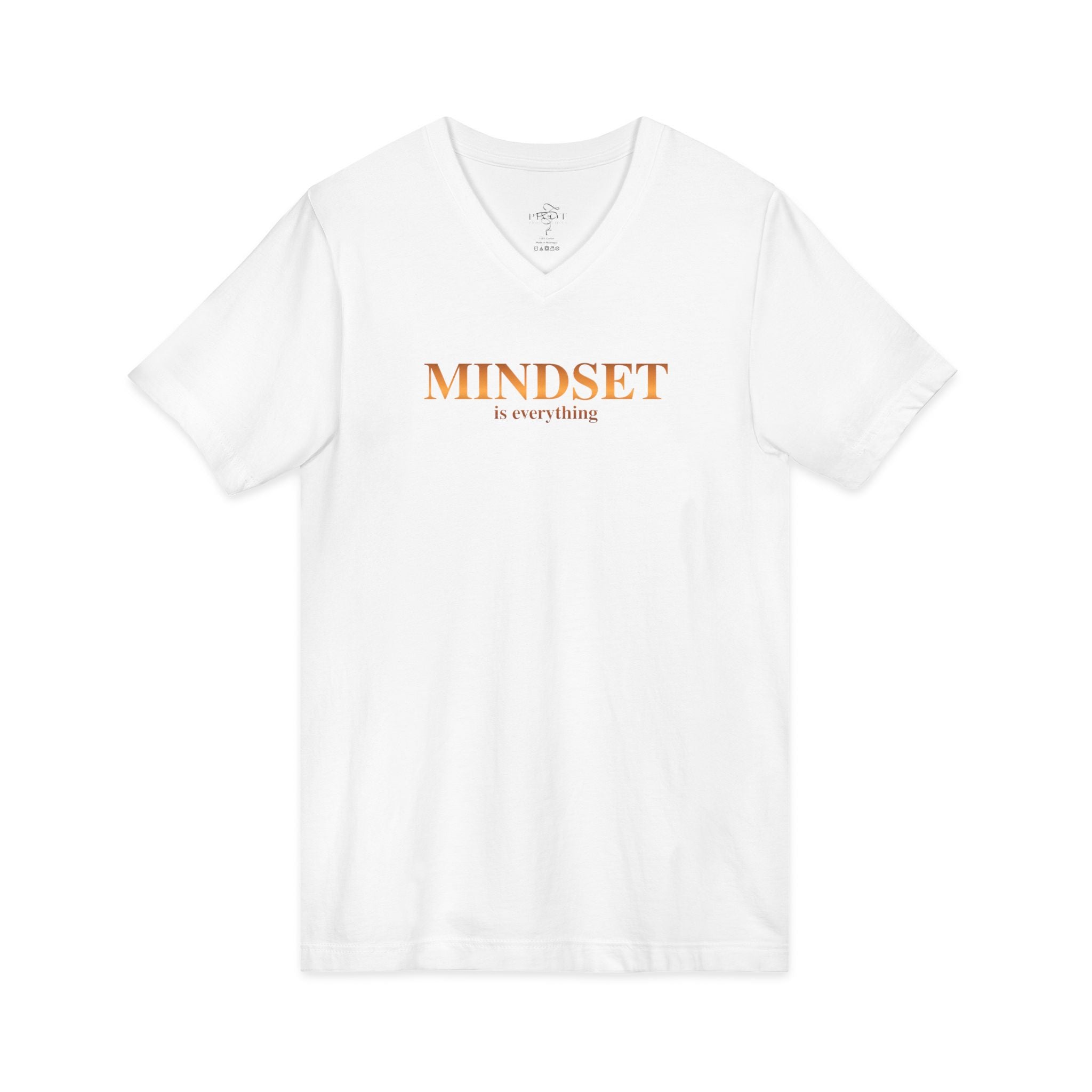 Mindset Is Everything V-Neck Tee-Multiple colors
