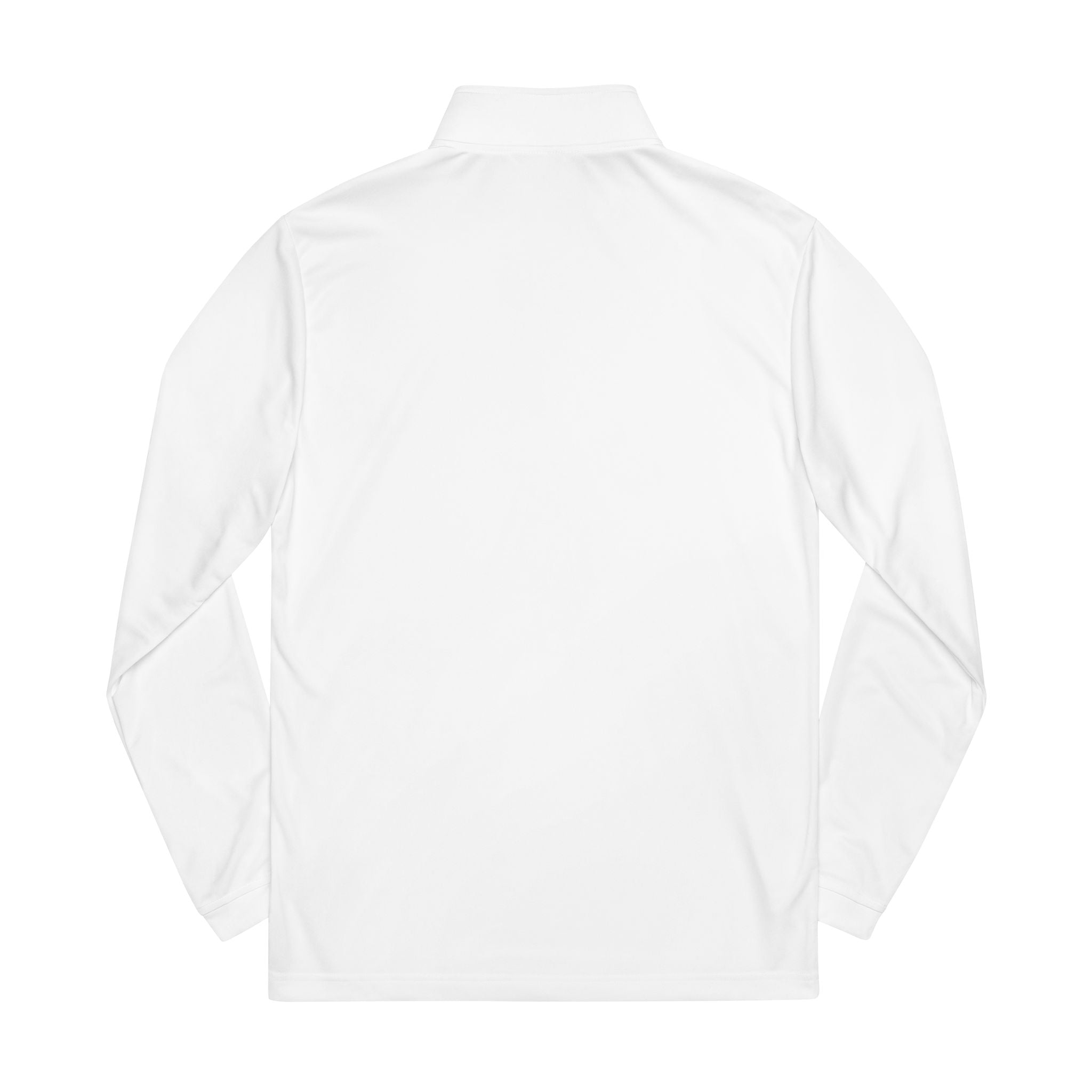 Embroidered Quarter-Zip Pullover – White Performance Sports Top with Rackets on chest logo