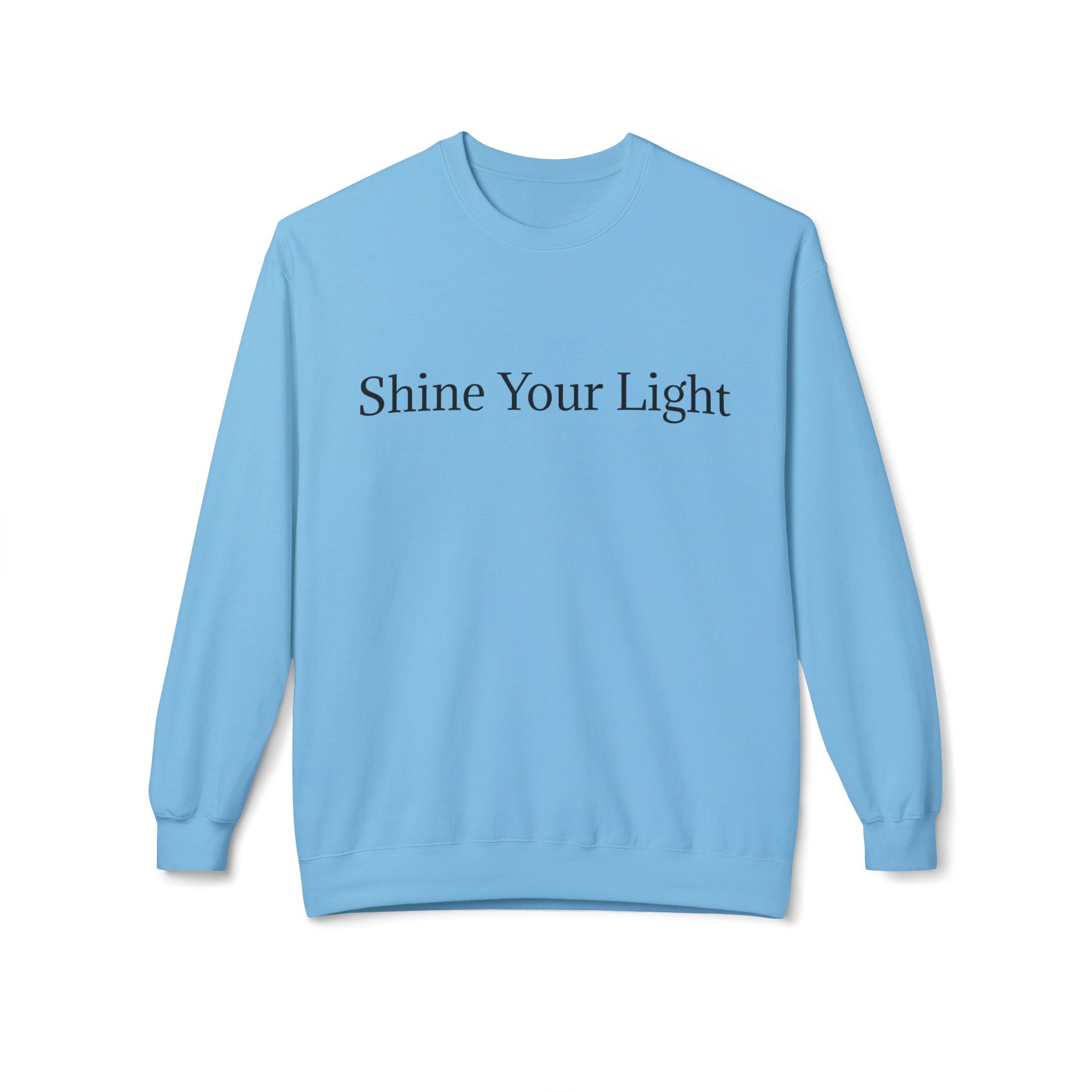 Shine Your Light Sweatshirt — Minimal Inspirational Crewneck with Lightning Bolt