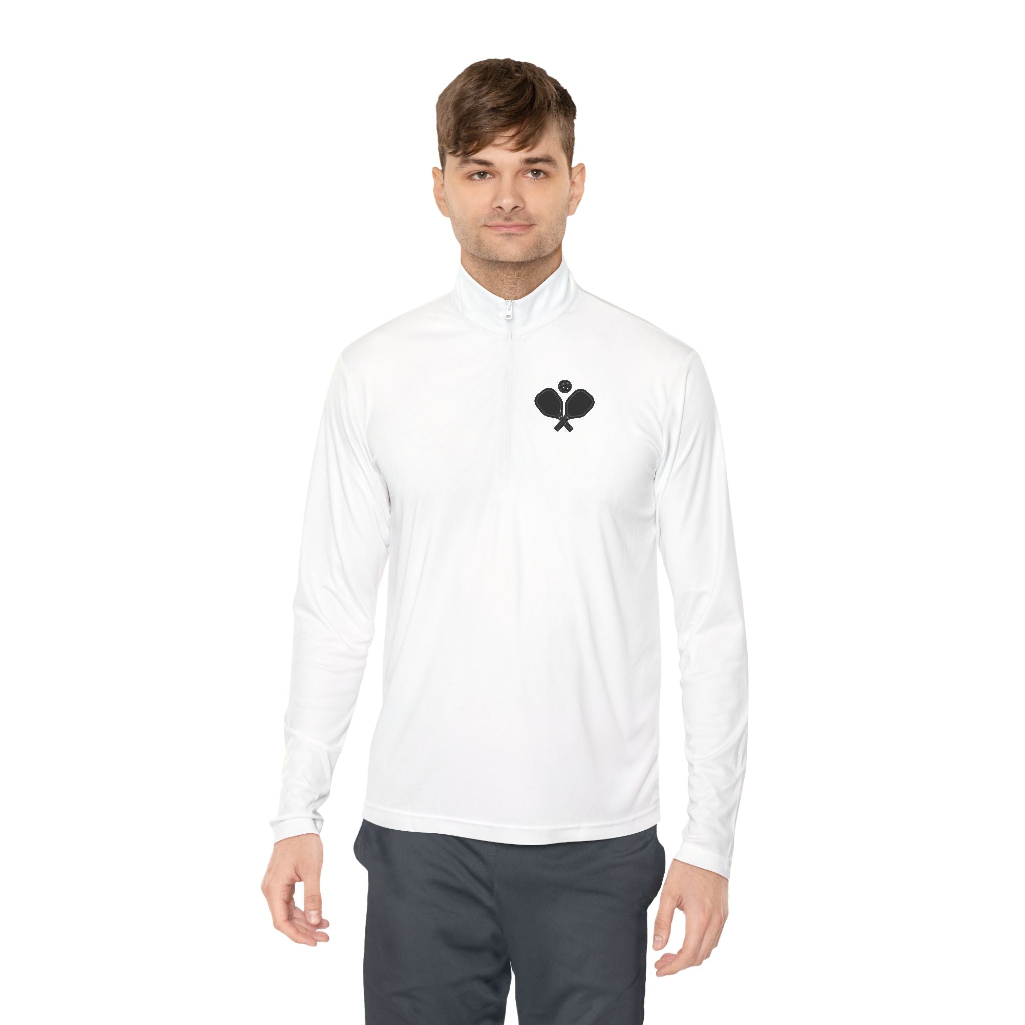 "Placement Over Power" Pickleball /Racquet Sports Enthusiasts Quarter-Zip Pullover