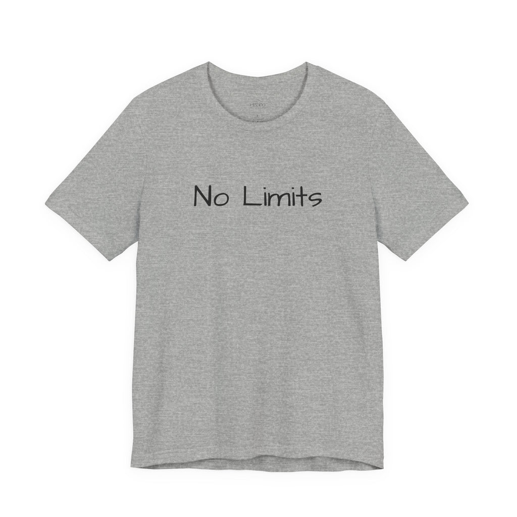 Empowering 'No Limits/#WearYourPower' Tee, Motivational T-Shirt, Inspirational Gift, Unisex Casual Wear, Confidence Clothing, Self-Love Apparel
