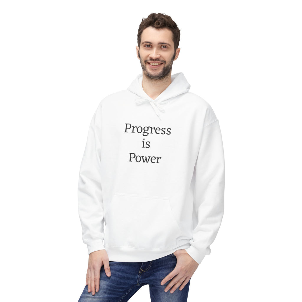 Progress Is Power Hoodie — with "#Unbreakable" on back Motivational Pullover