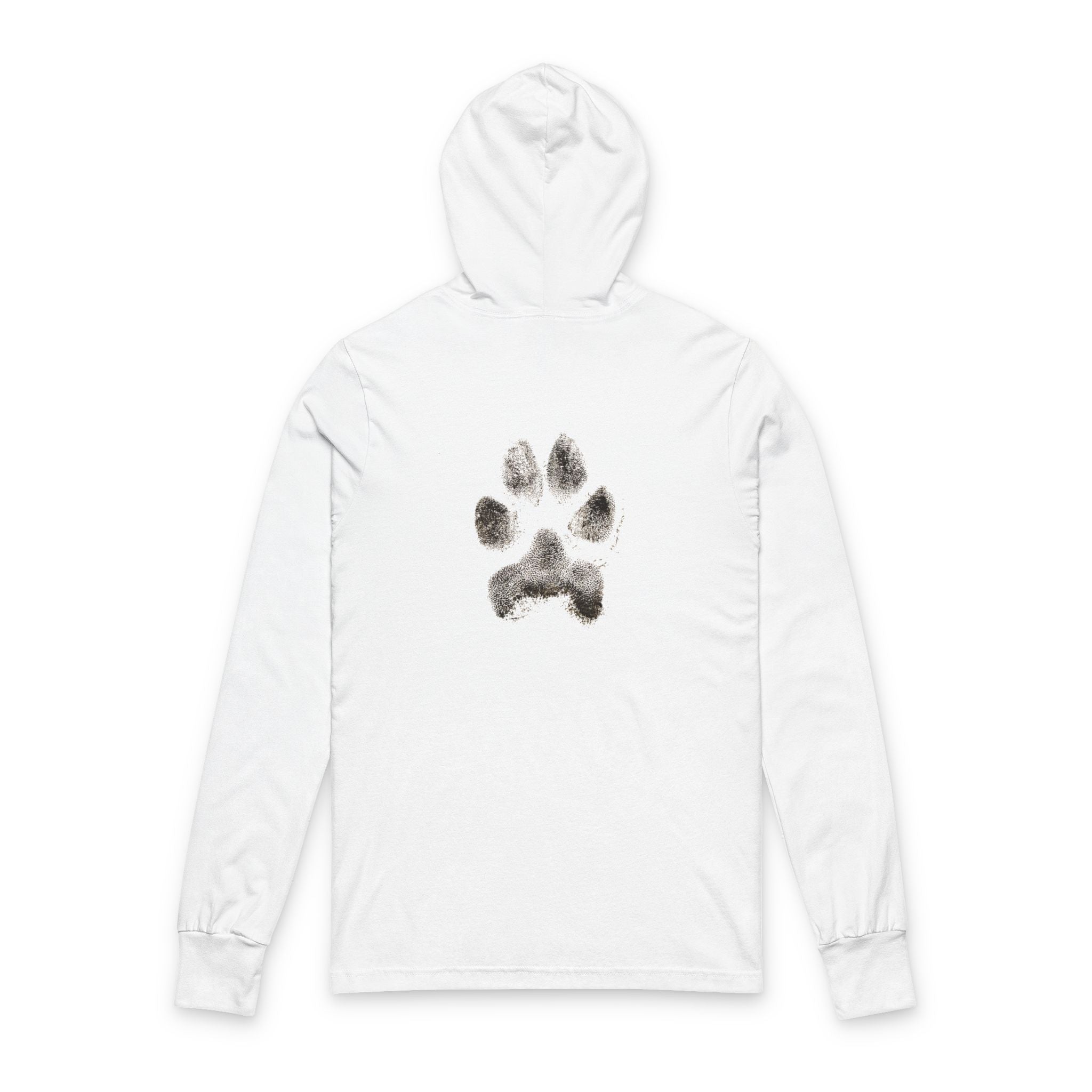 Dog Lover Humor Hoodie - Long Sleeve Tee with Paw Print on back