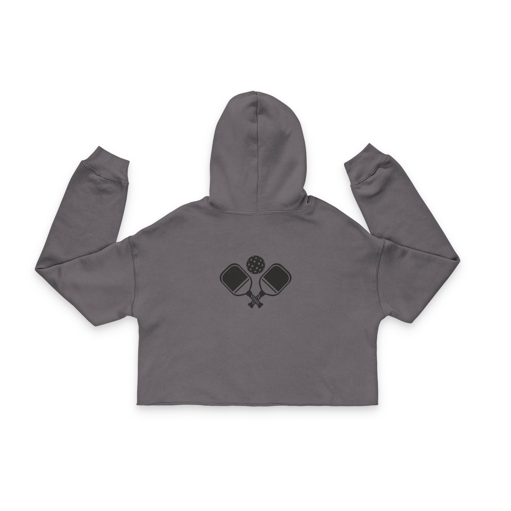 "Game On" Women's Cropped Pickleball -Racquet Sports Hoodie with Rackets on back - Perfect for Sports Enthusiasts