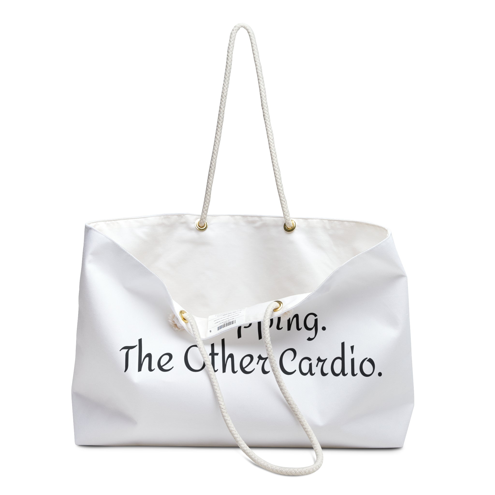 "Shopping. The Other Cardio." Shopping -Beach-Overnight Bag - Stylish Tote for Weekend Getaways & Errands