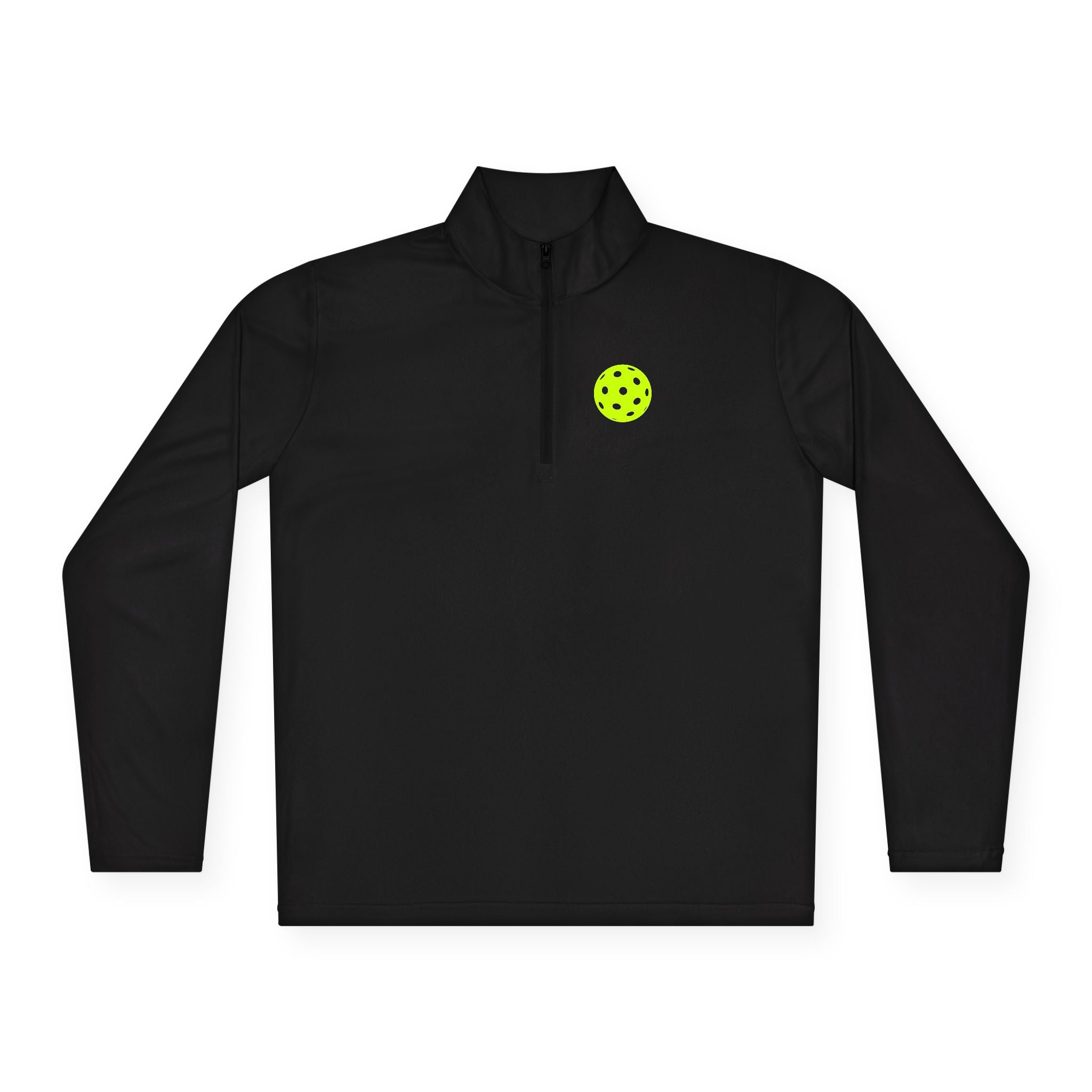 Quarter-Zip Pullover — 'Take A Beat: Placement Over Power' Neon Pickleball Logo